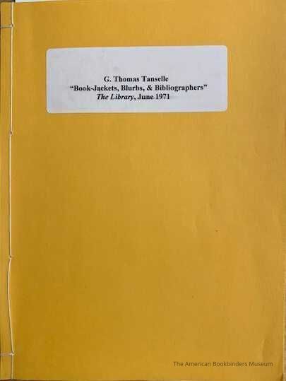          Book-jackets, blurbs, and bibliographers picture number 1
 