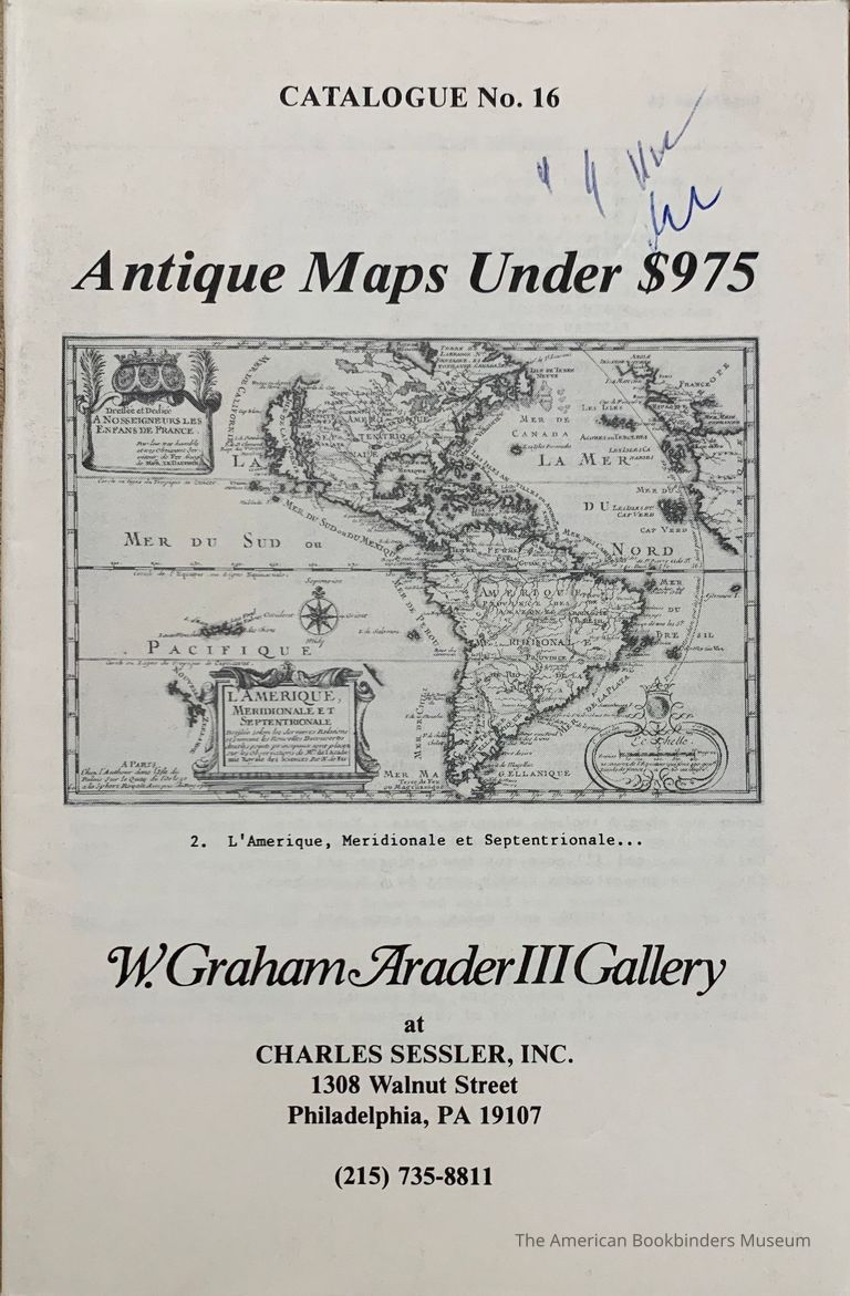          Antique Maps Under $975 : Catalogue No.16 / W. Graham Arader III Gallery. picture number 1
   