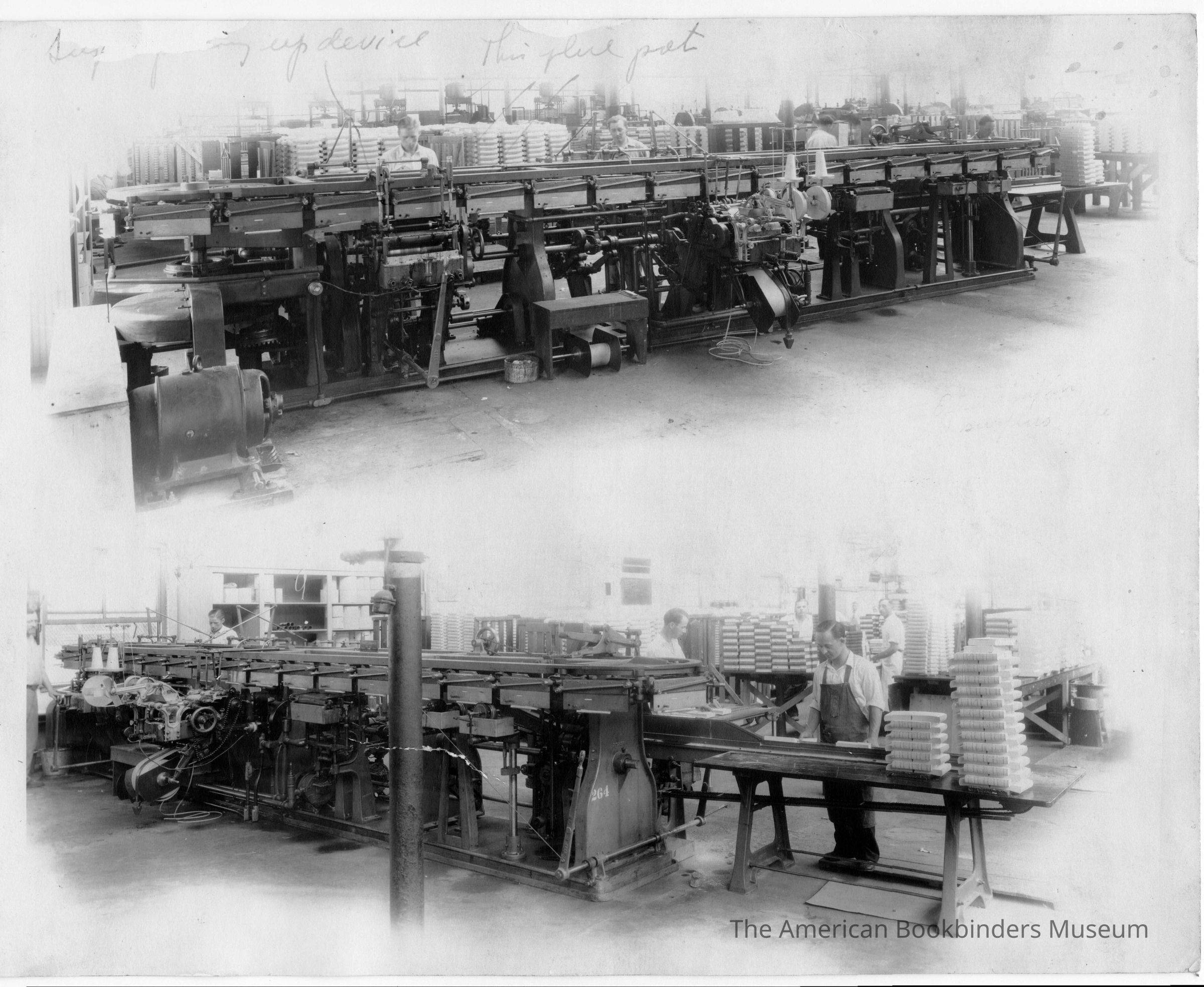 Advertising photo used to show both sides of a TW &CB Sheridan Backliner in operation circa 1940