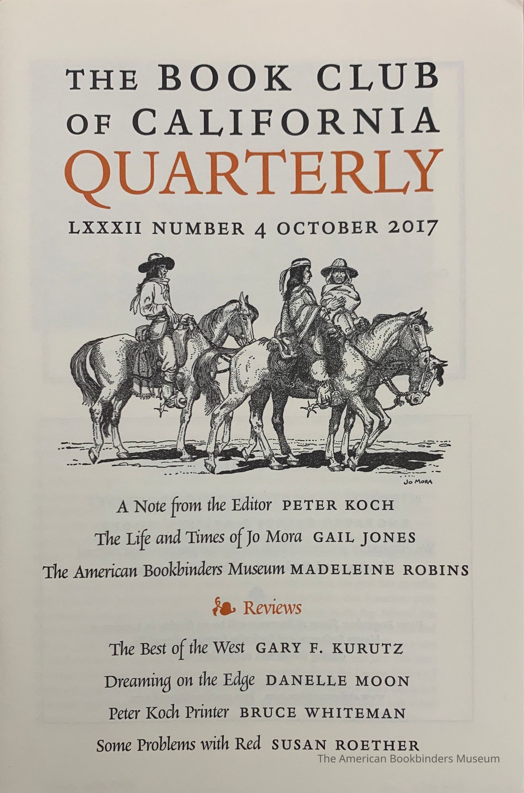 The Book Club of California Quarterly. Vol. LXXXII, no.4 : Oct. 2017. picture number 1
