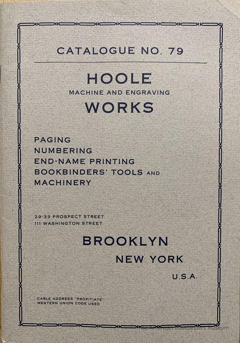          Catalogue No.79: paging, numbering, end-name printing, bookbinders' tools and machinery picture number 1
   