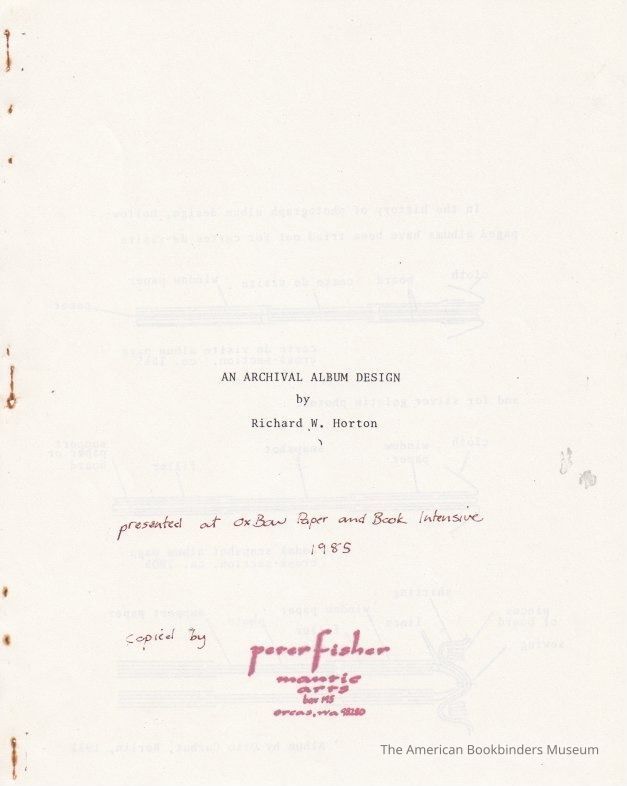          An Archival Album Design/Richard W. Horton picture number 1
 