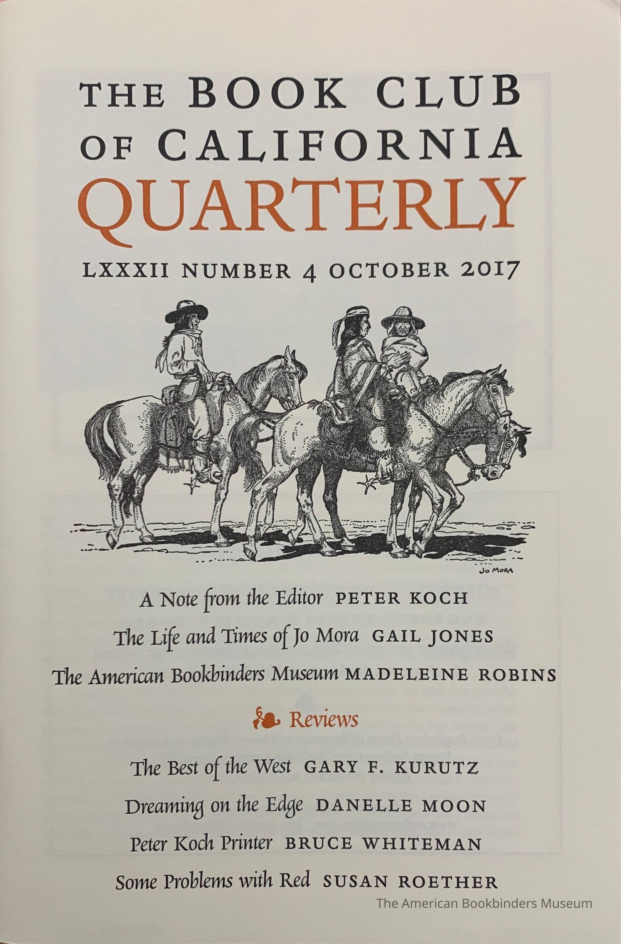 The Book Club of California Quarterly. Vol. LXXXII, no.4 : Oct. 2017. picture number 1