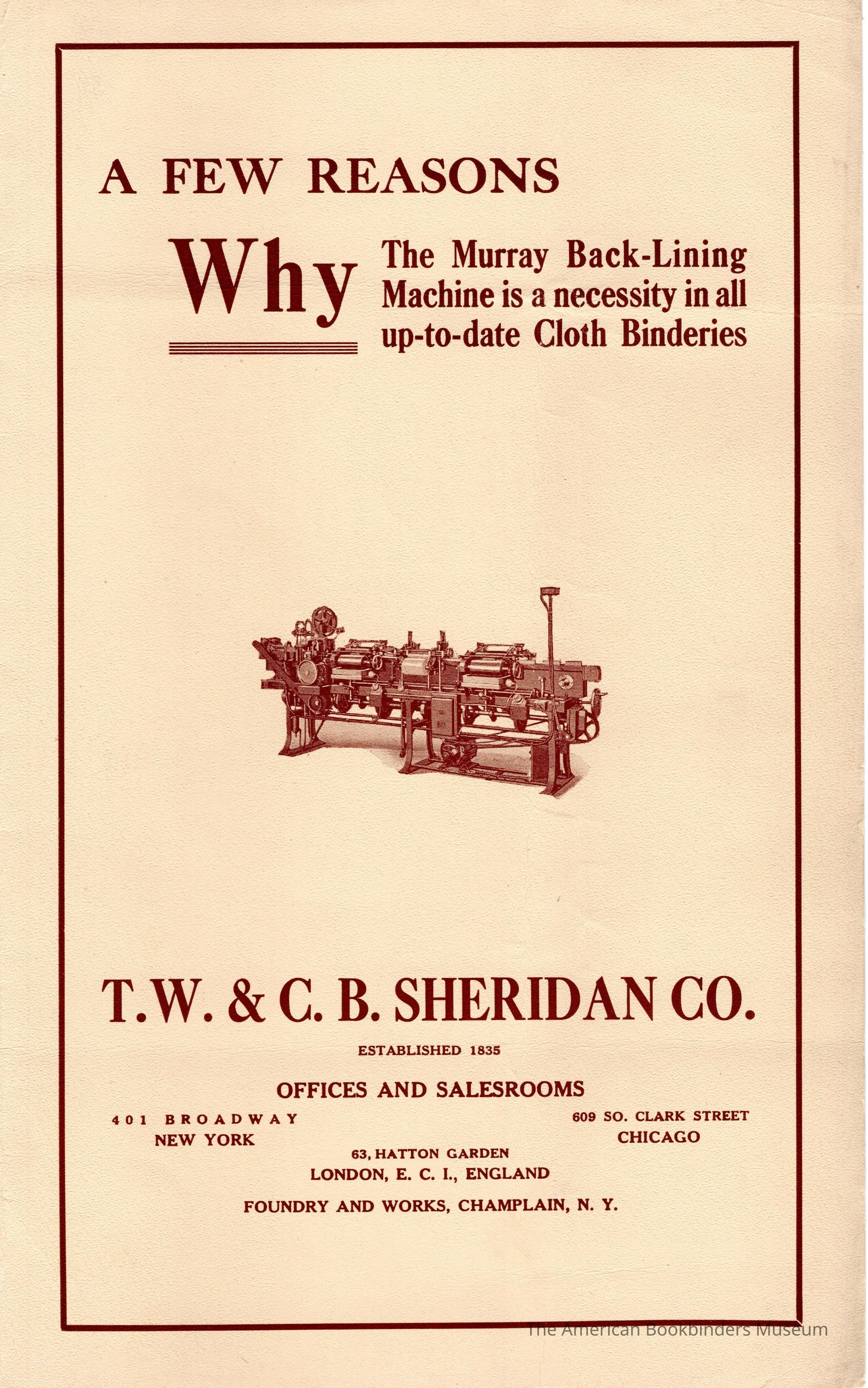          1925 TW & CB Sheridan Brochure Murray Back-Liner picture number 1
 