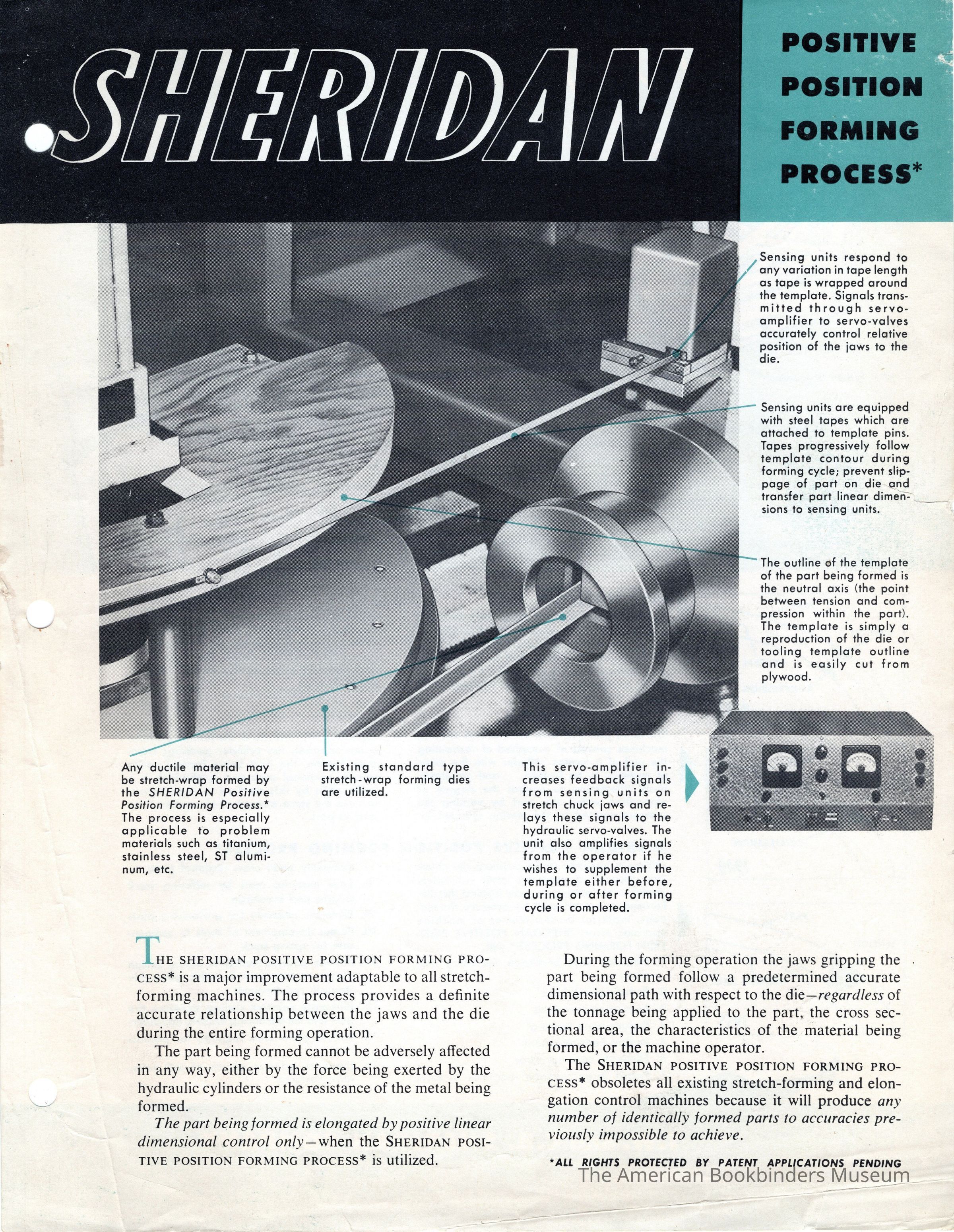          1955 TW & CB Sheridan brochure Positive Position Forming Process picture number 1
 