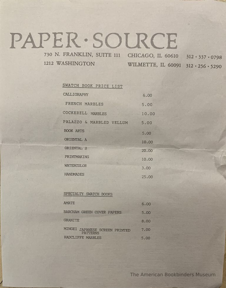          Paper Source [price lists] picture number 1
   