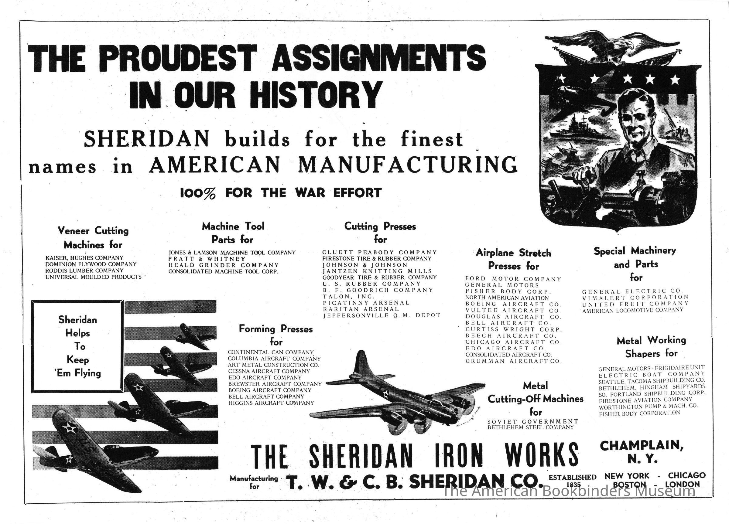          1944 TW & CB Sheridan Advertisement for the War Effort picture number 1
 