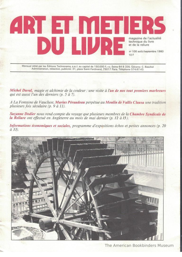          Art et metiers du livre: no. 100 août/septembre 1980 picture number 1
   