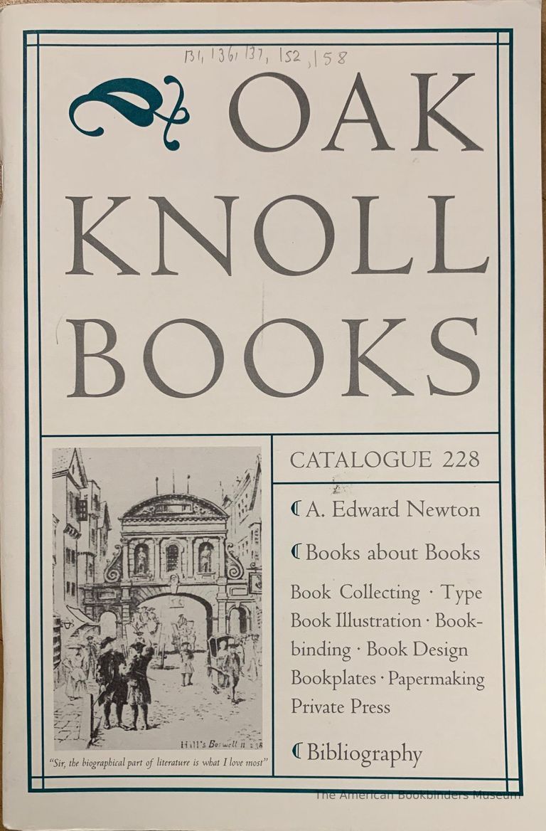          Catalogue 228: A. Edward Newton, Books about books, Bibliography picture number 1
   