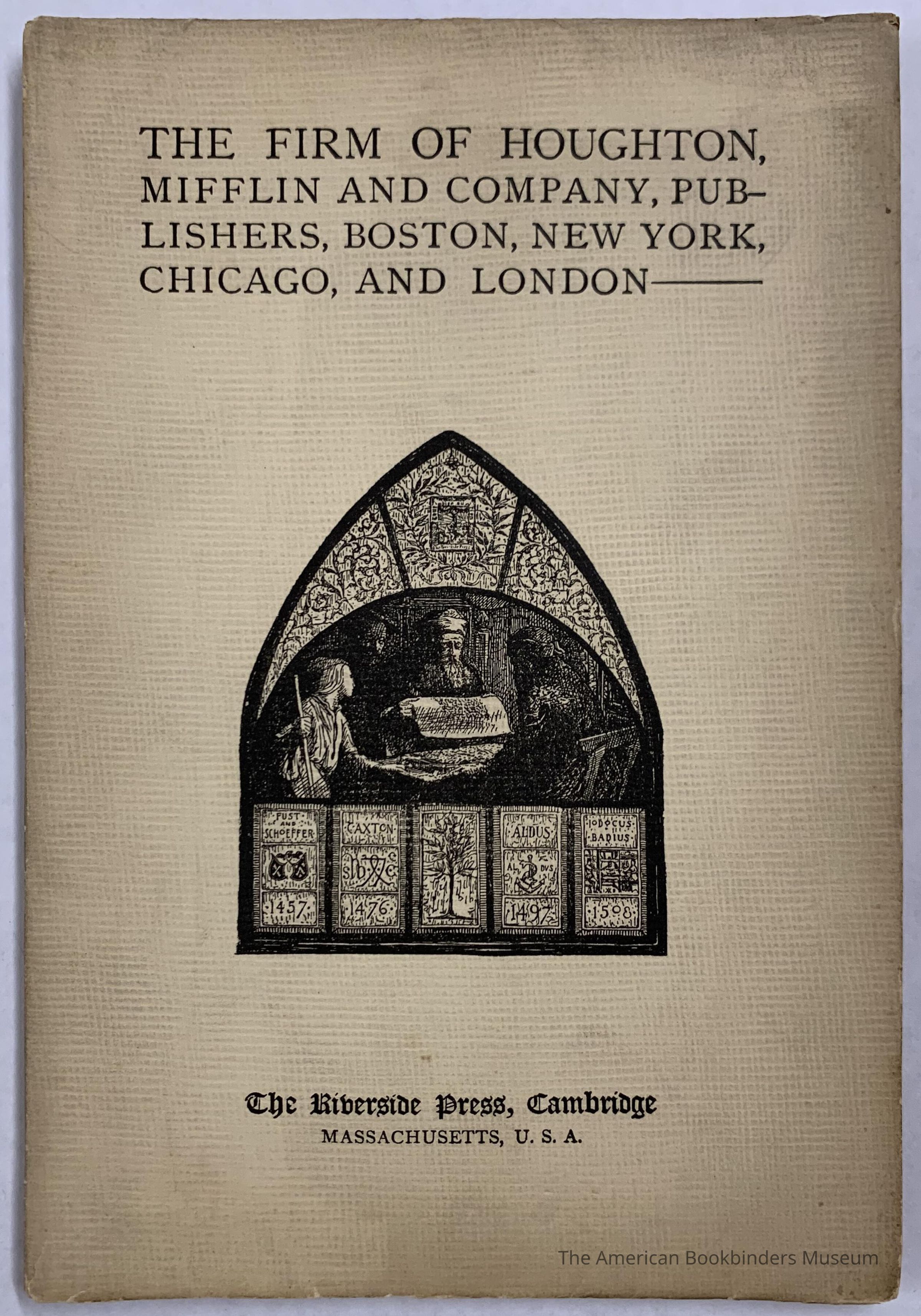          A sketch of the firm of Houghton Mifflin & Company publishers, together with a description of The Riverside Press at Cambridge Massachusetts. picture number 1
 