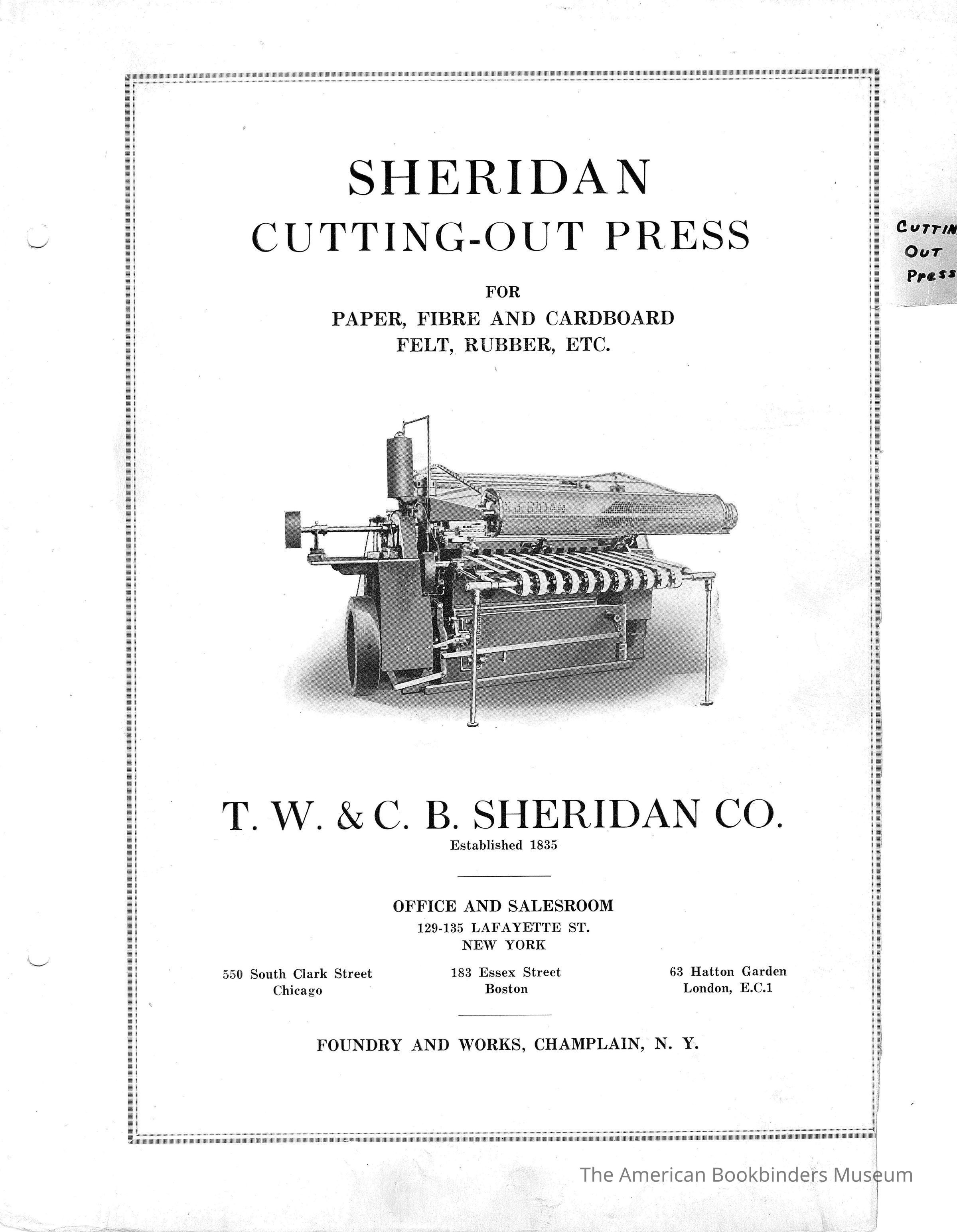          1930 TW & CB Sheridan Brochure Cutting Out Press picture number 1
 