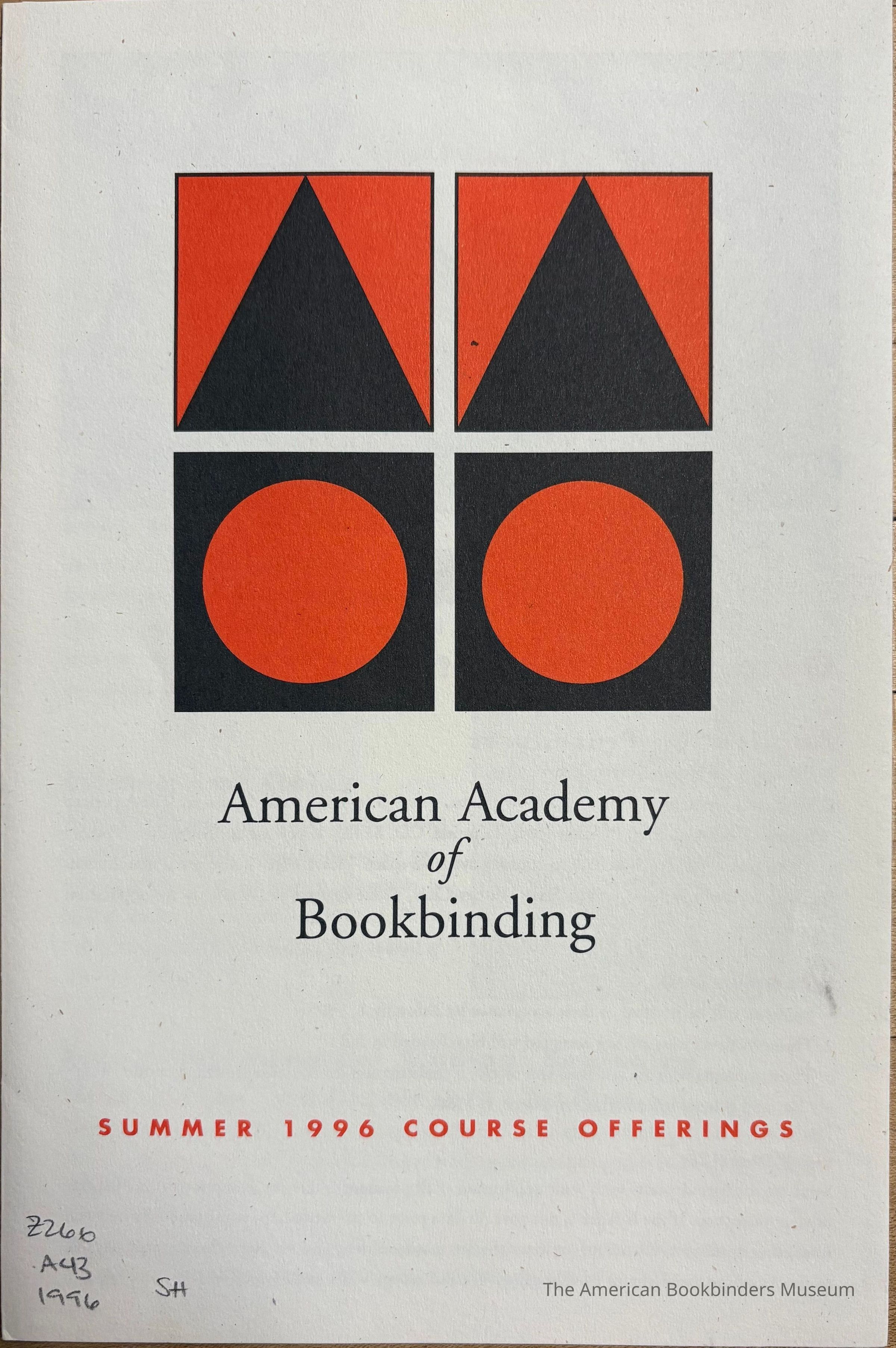 American Academy of Bookbinding, Summer 1996 course offerings picture number 1