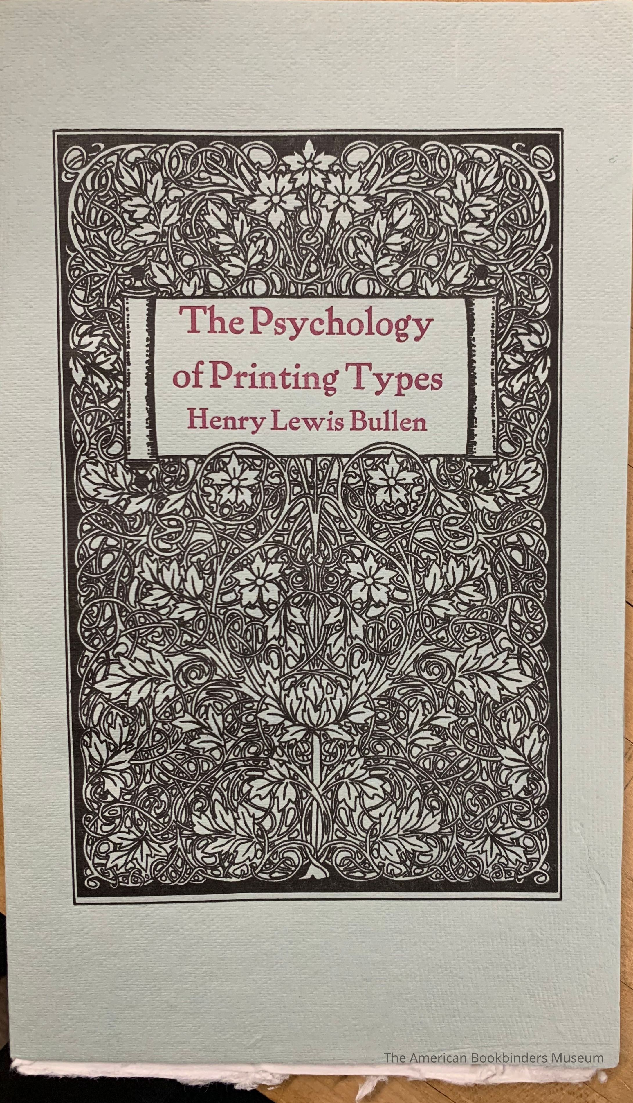          The psychology of printing types / Henry Lewis Bullen picture number 1
 