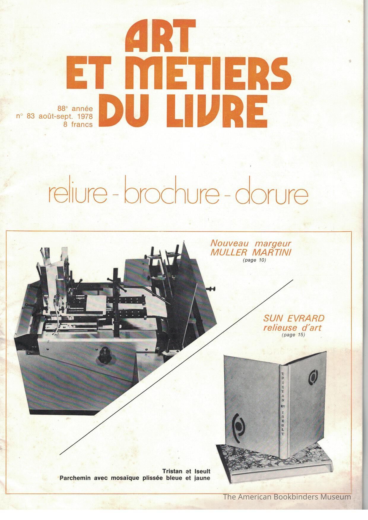 Art et metiers du livre: no. 83 août-sept. 1978 picture number 1