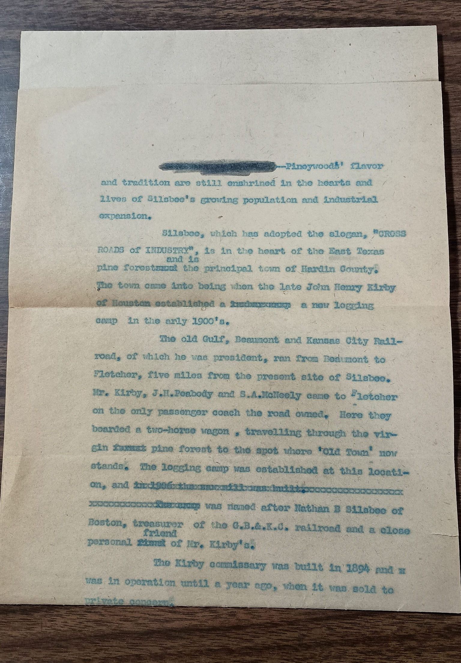 John Henry Kirby Letters