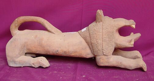 Sculpture in the form of a lion