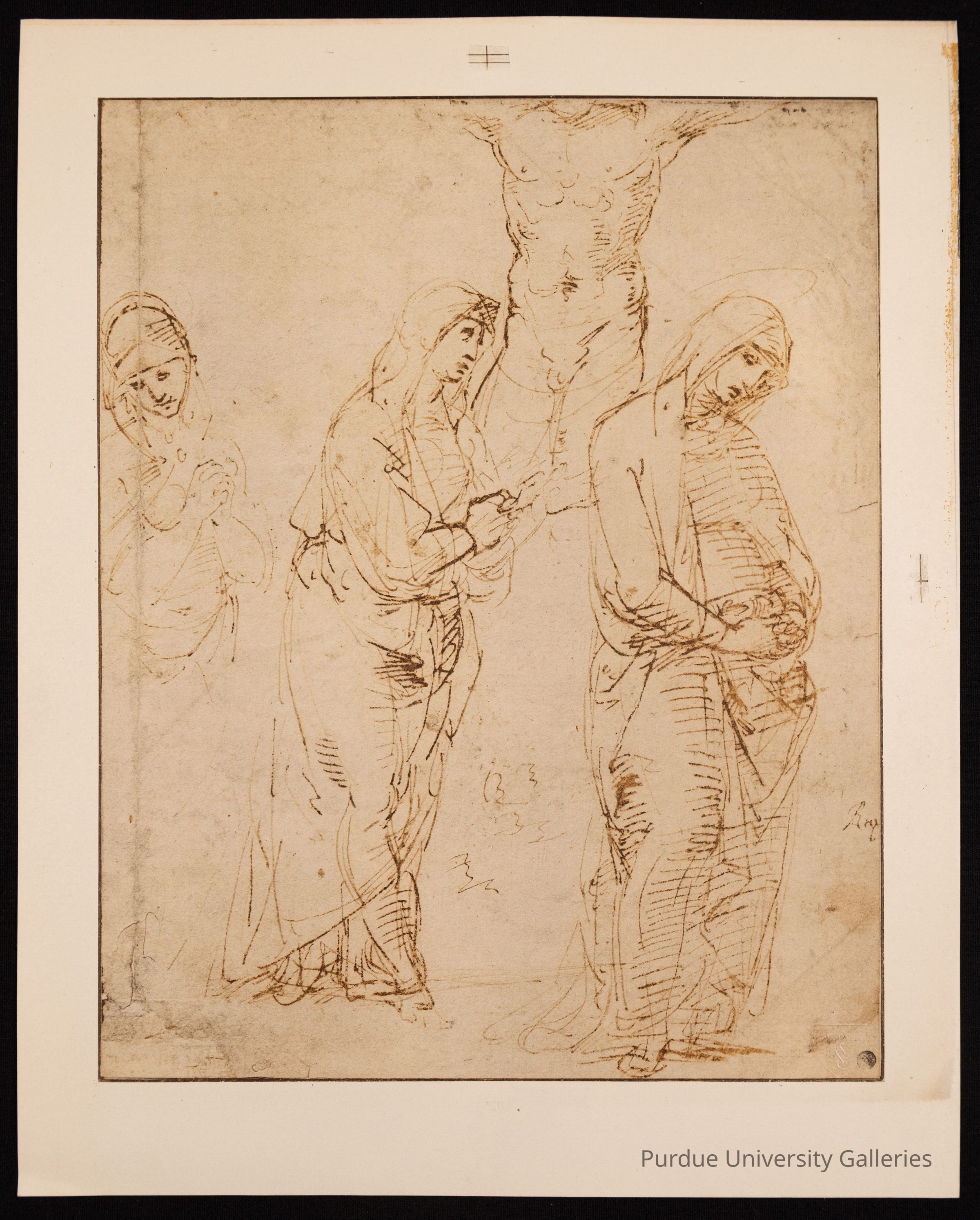 Drei Studien zu einer Madonna unter dem Kreuz (Study for Madonna under the Cross) from the Albertina Facsimile picture number 1
