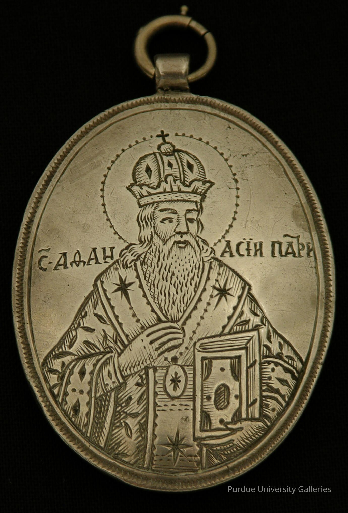 Silver Pendant of St. Athanasius the Athonite picture number 1