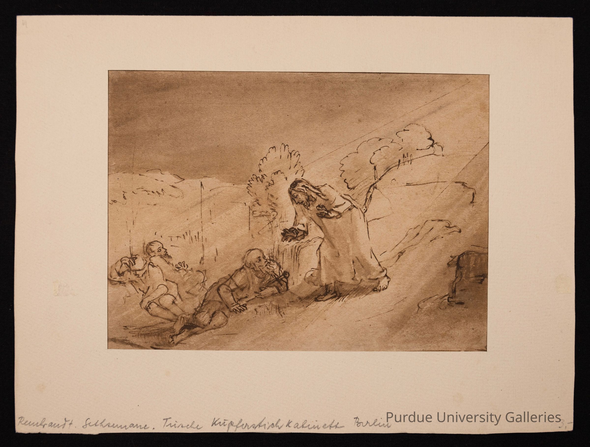 Christus findet die Jünger schlafend am Ölberg (Christ Finding the Apostles Asleep on the Mount of Olives) from the Reichsdruckerei Facsimile picture number 1