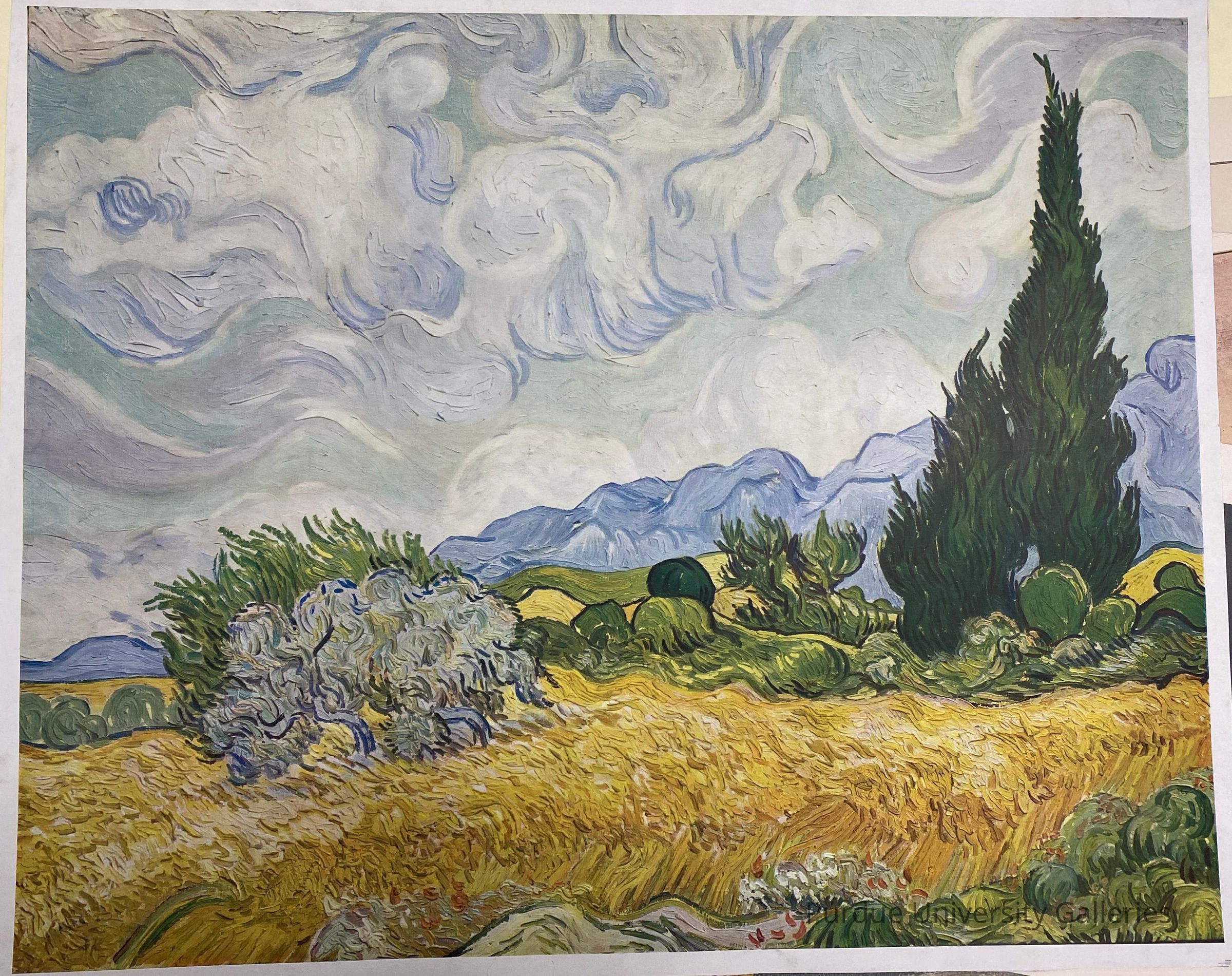 A Wheat Field, with Cypresses Reproduction picture number 1