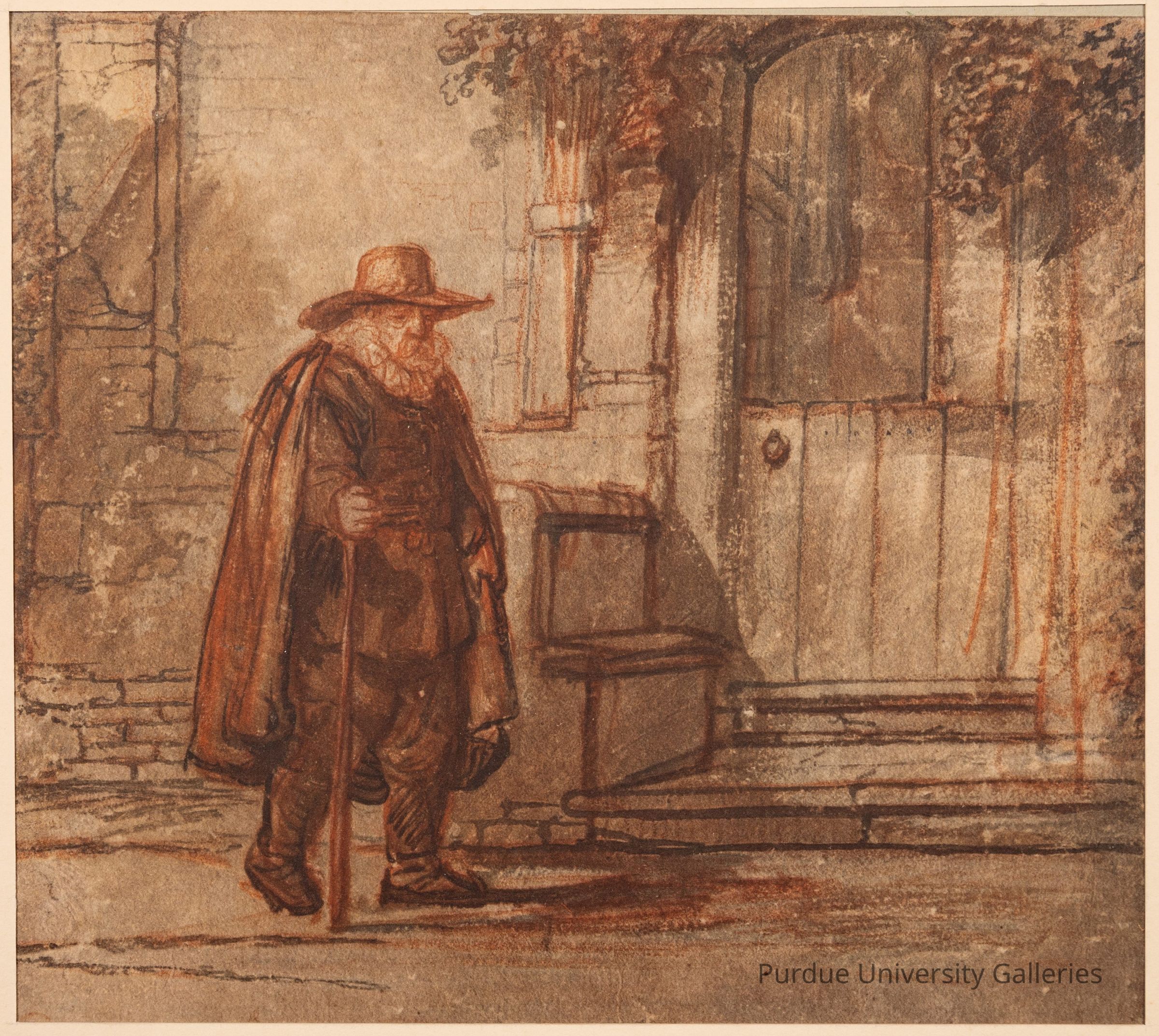 Alter Mann an der Haustür (Der Dichter Vondel vor seinem Haus) (Old man at the front door [The poet Vondel in front of his house]) from the Reichdruckeri Facsimile picture number 1