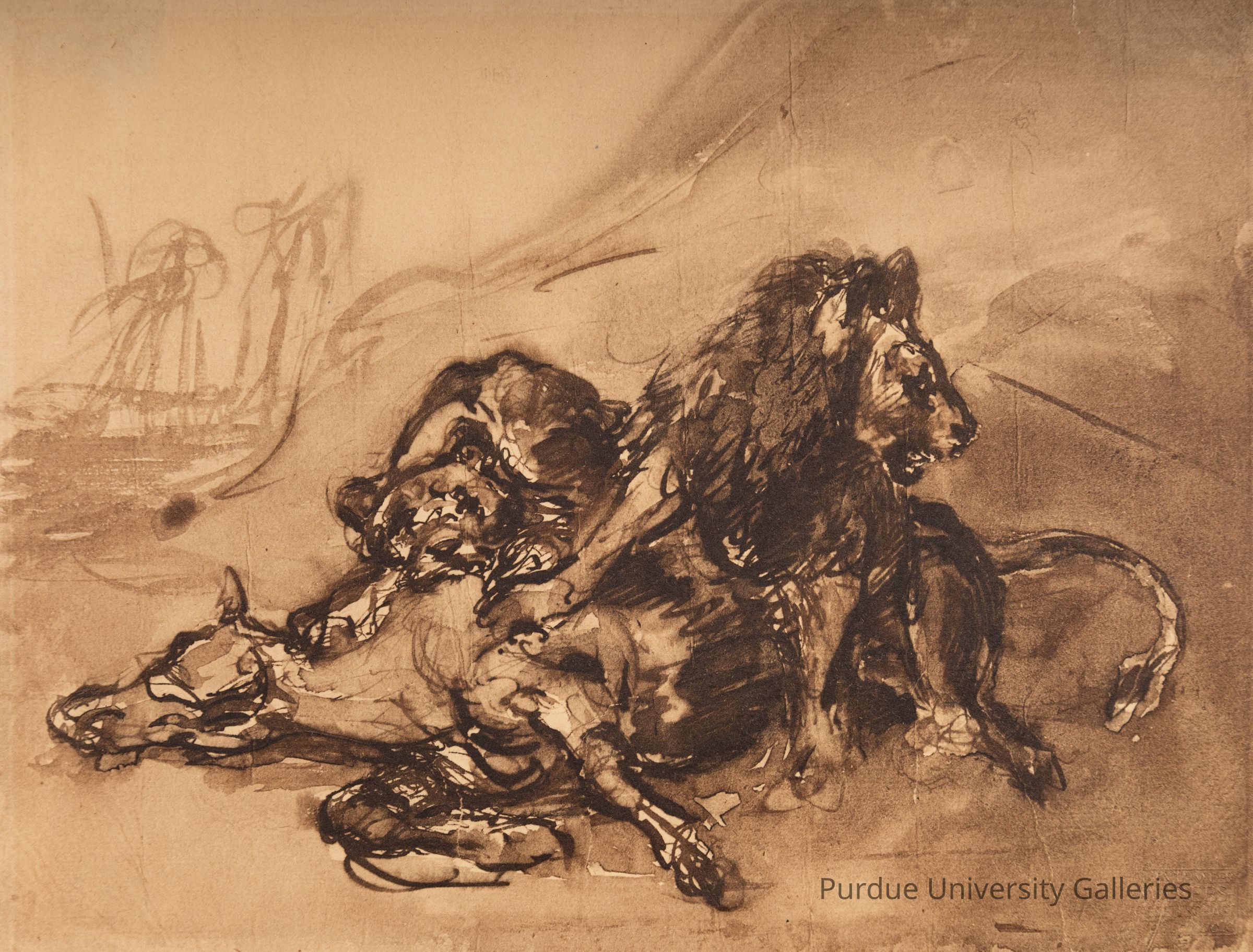 Copy of Löwen, ein Pferd zerfleischend (Lions Mauling a Horse) picture number 1