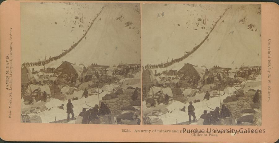 An army of miners and prospectors ascending the heights of the Chilcoot Pass. picture number 1