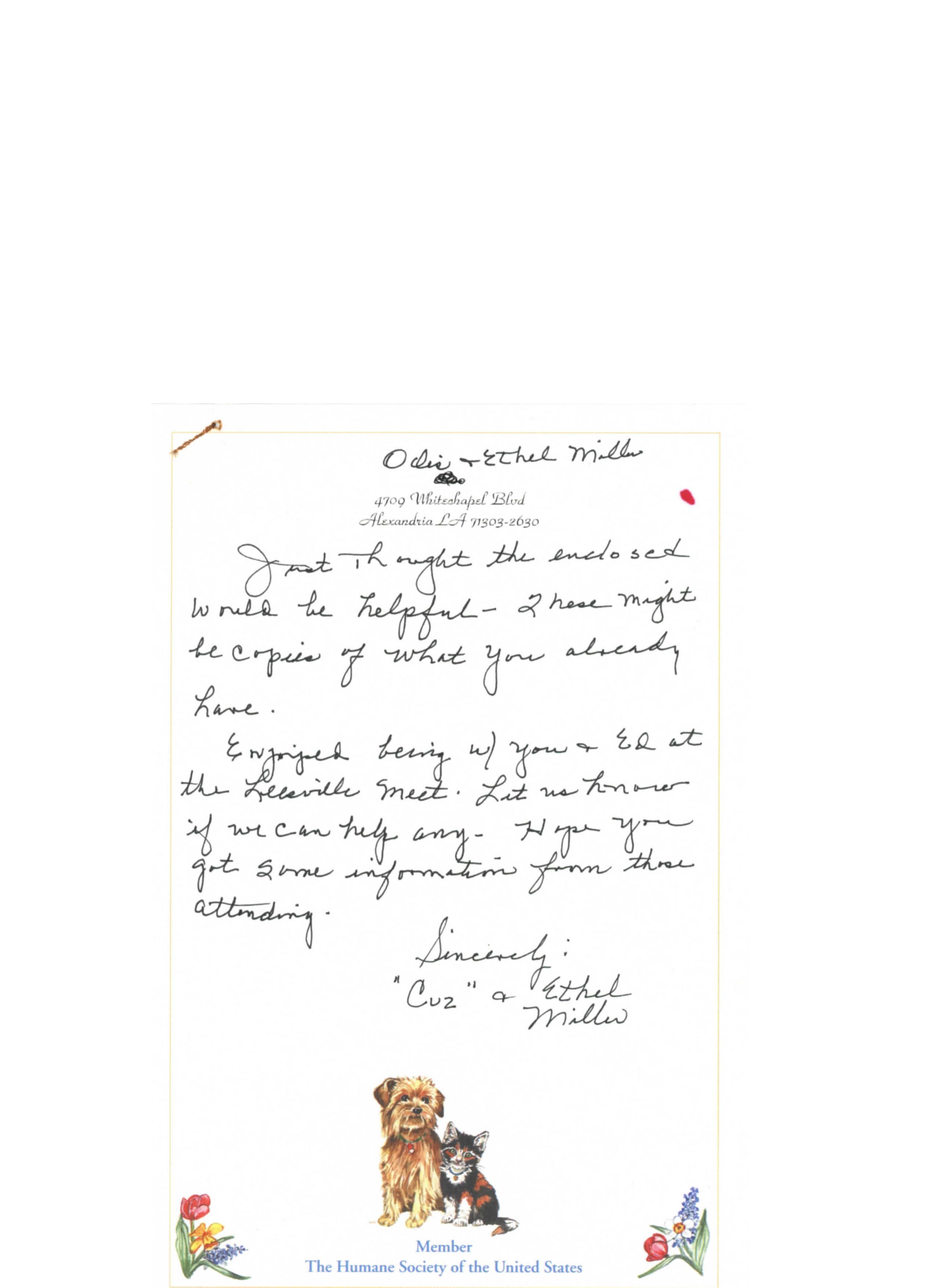 Letter from "Cuz": Page 1