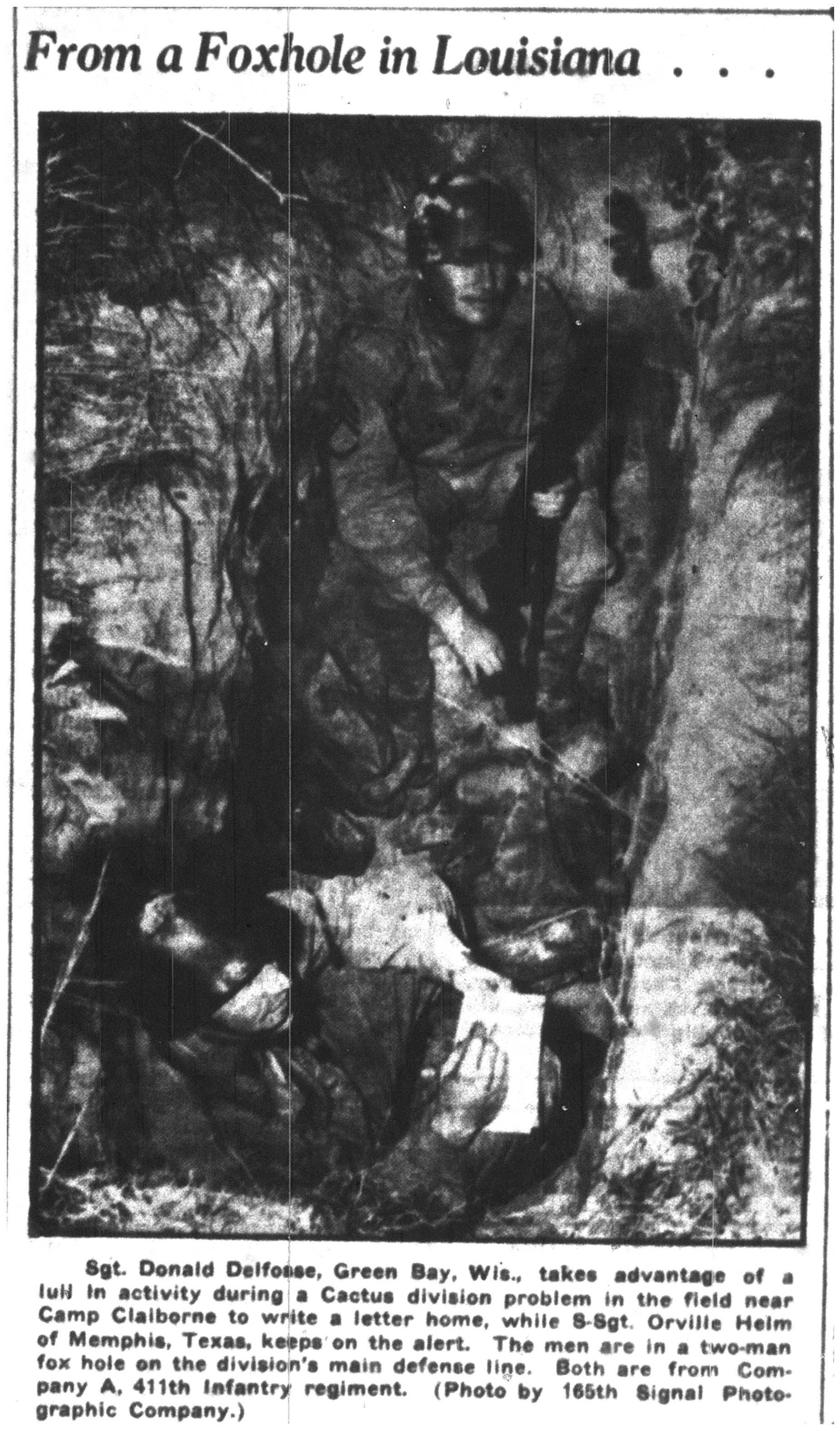 From a Foxhole in Louisiana…