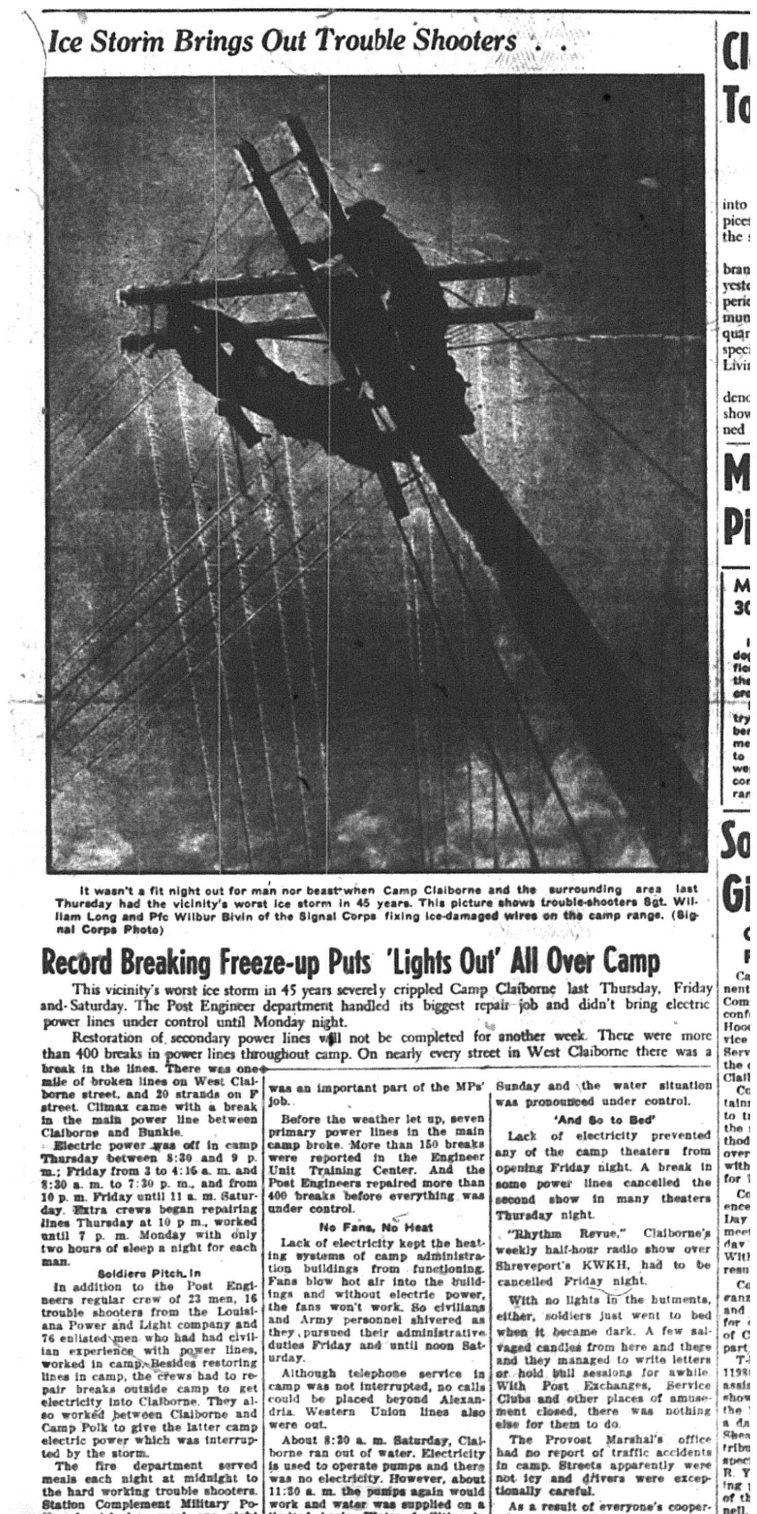 Ice Storm Brings Out Trouble Shooters