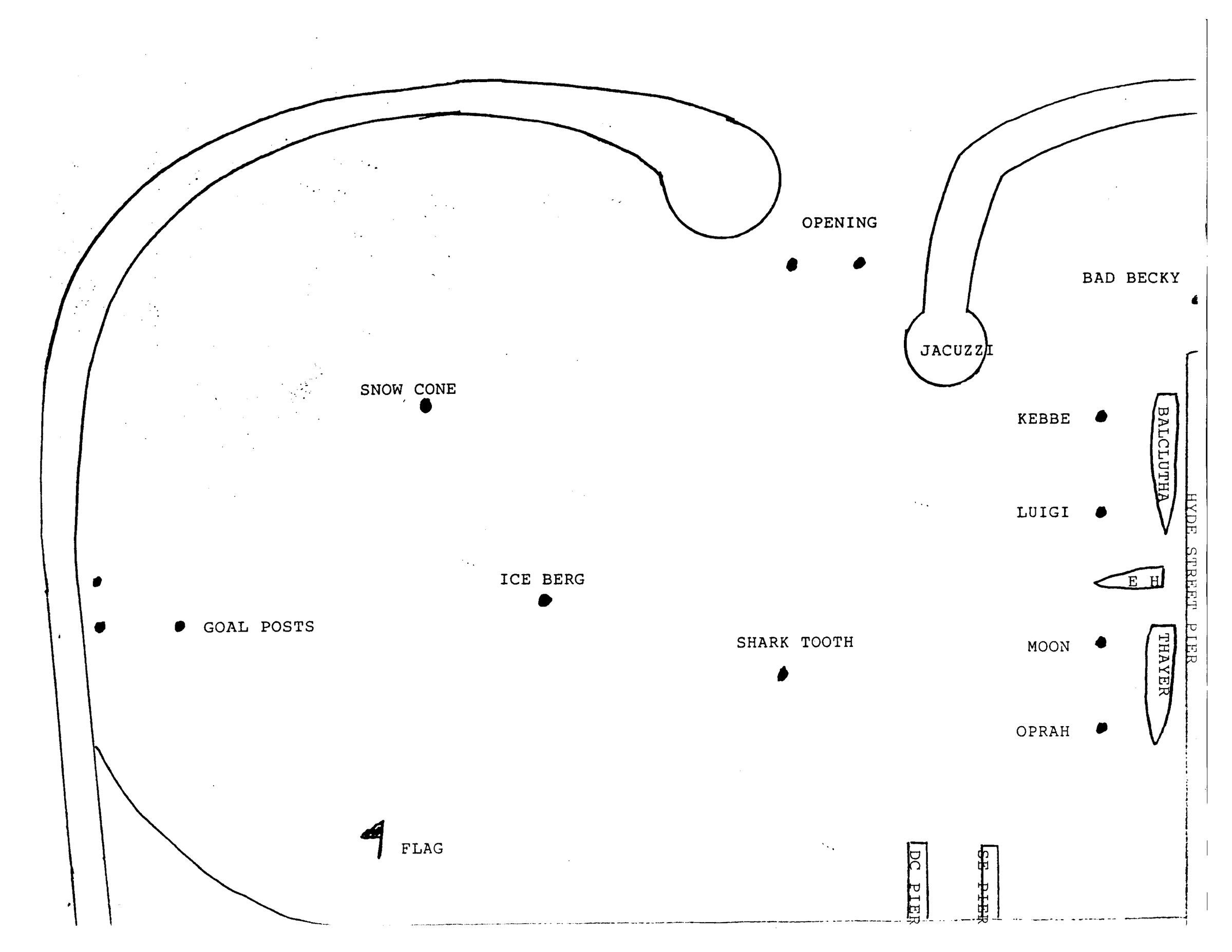 P. 4 of pdf with points/buoys in Cove named in the 90 different courses.