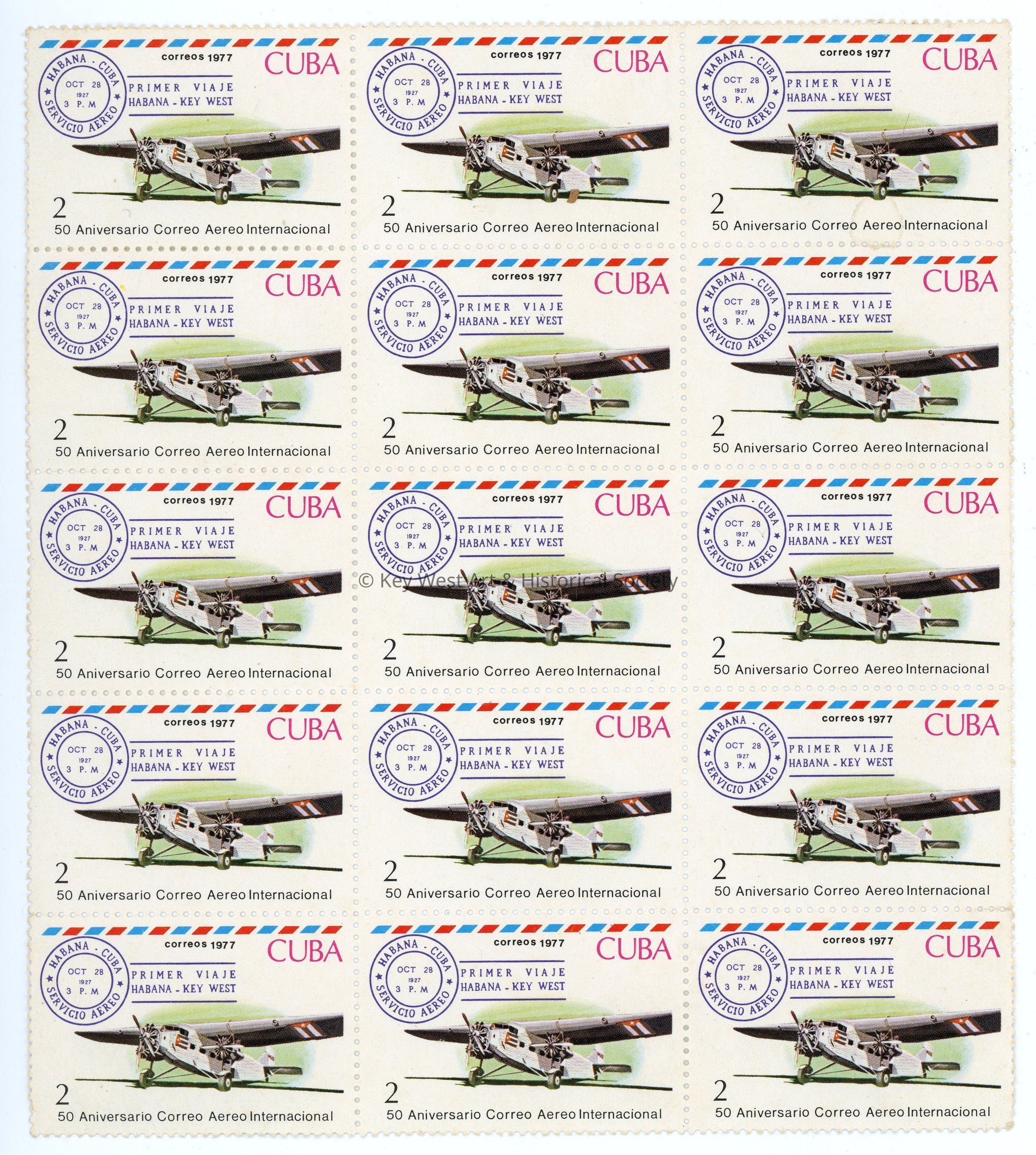 50 Aniversario Correo Aereo Internacional Stamps; © Key West Art & Historical Society