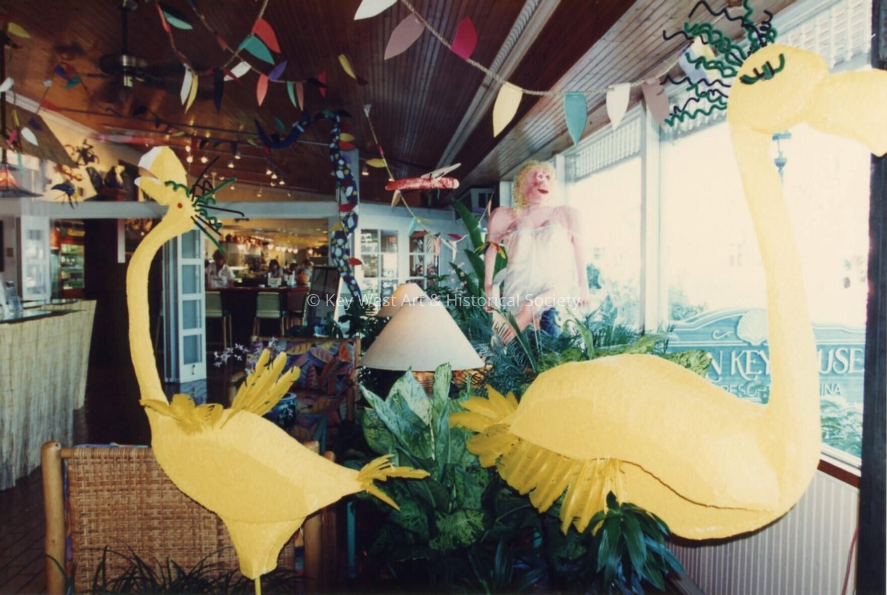 A hotel decorated for Fantasy Fest.