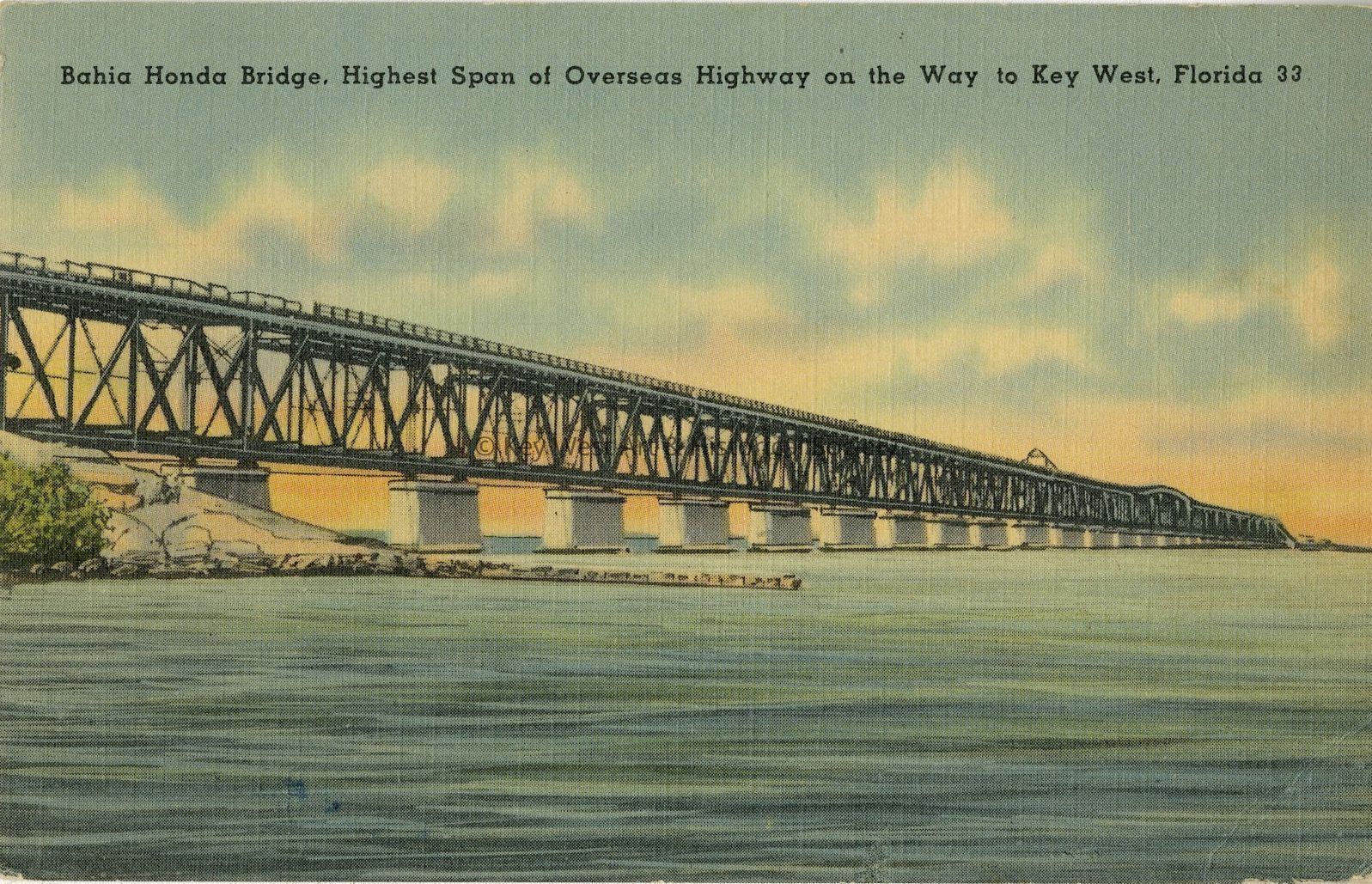 Bahia Honda Bridge, Highest Span of Overseas Highway on Way to Key West, Florida; © Key West Art & Historical Society