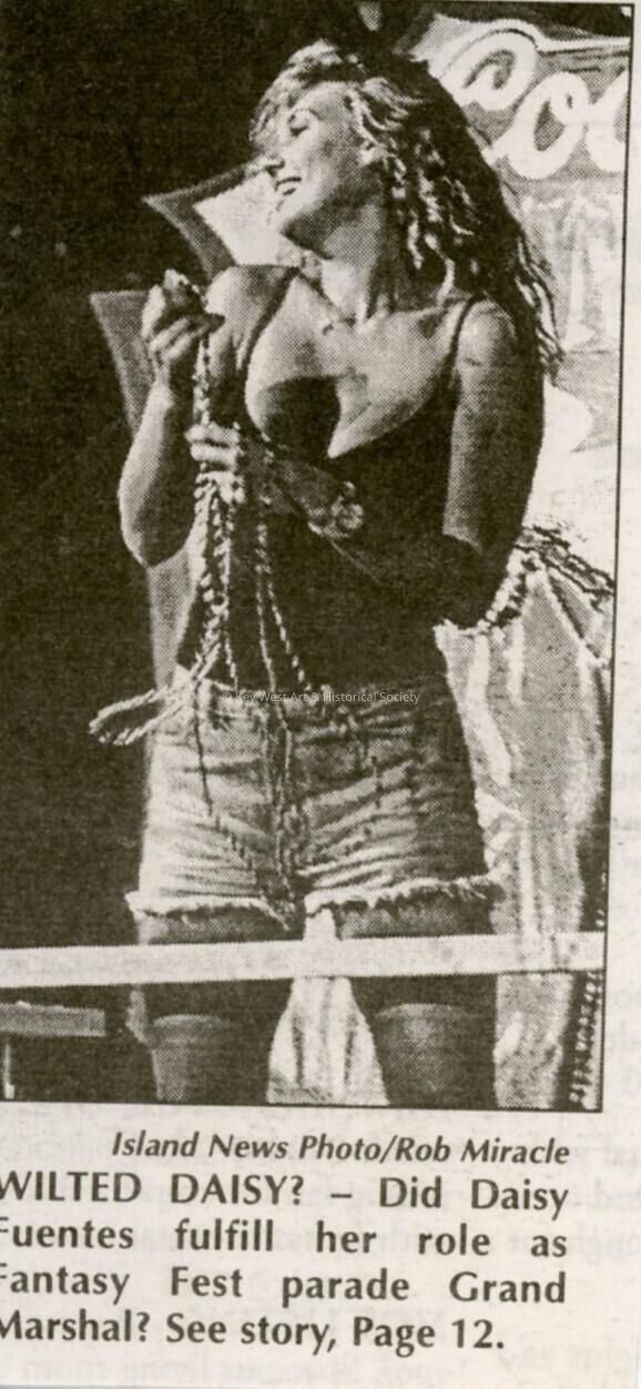 A picture in the Island News newspaper of Daisy Fuentes.