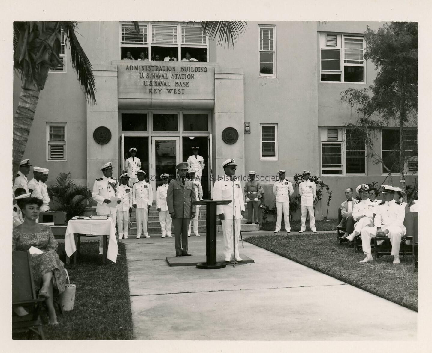 A ceremony on base