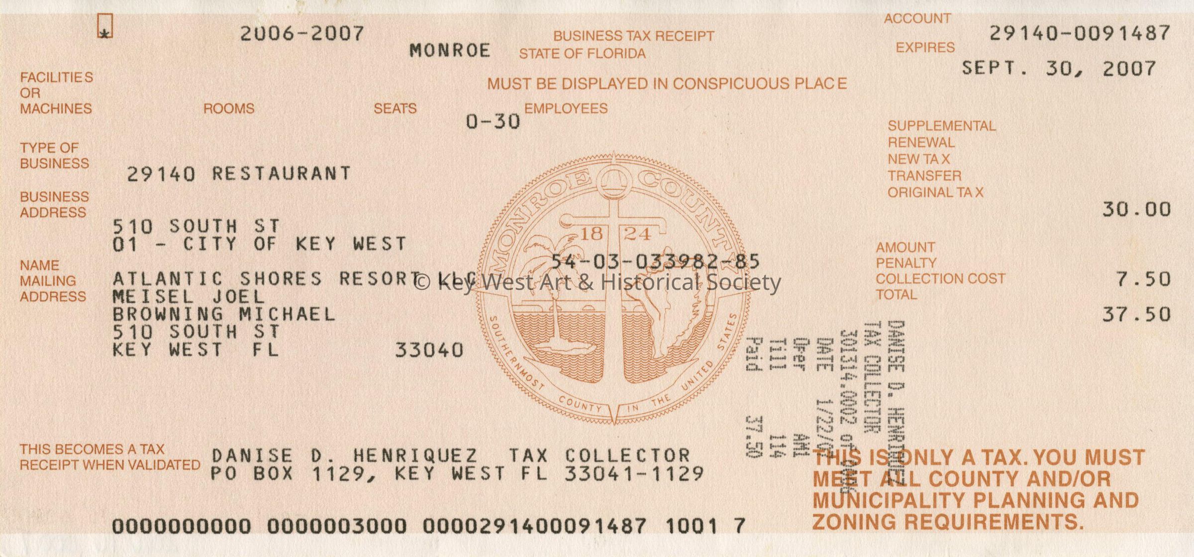 Business Tax Receipt Atlantic Shores picture number 1