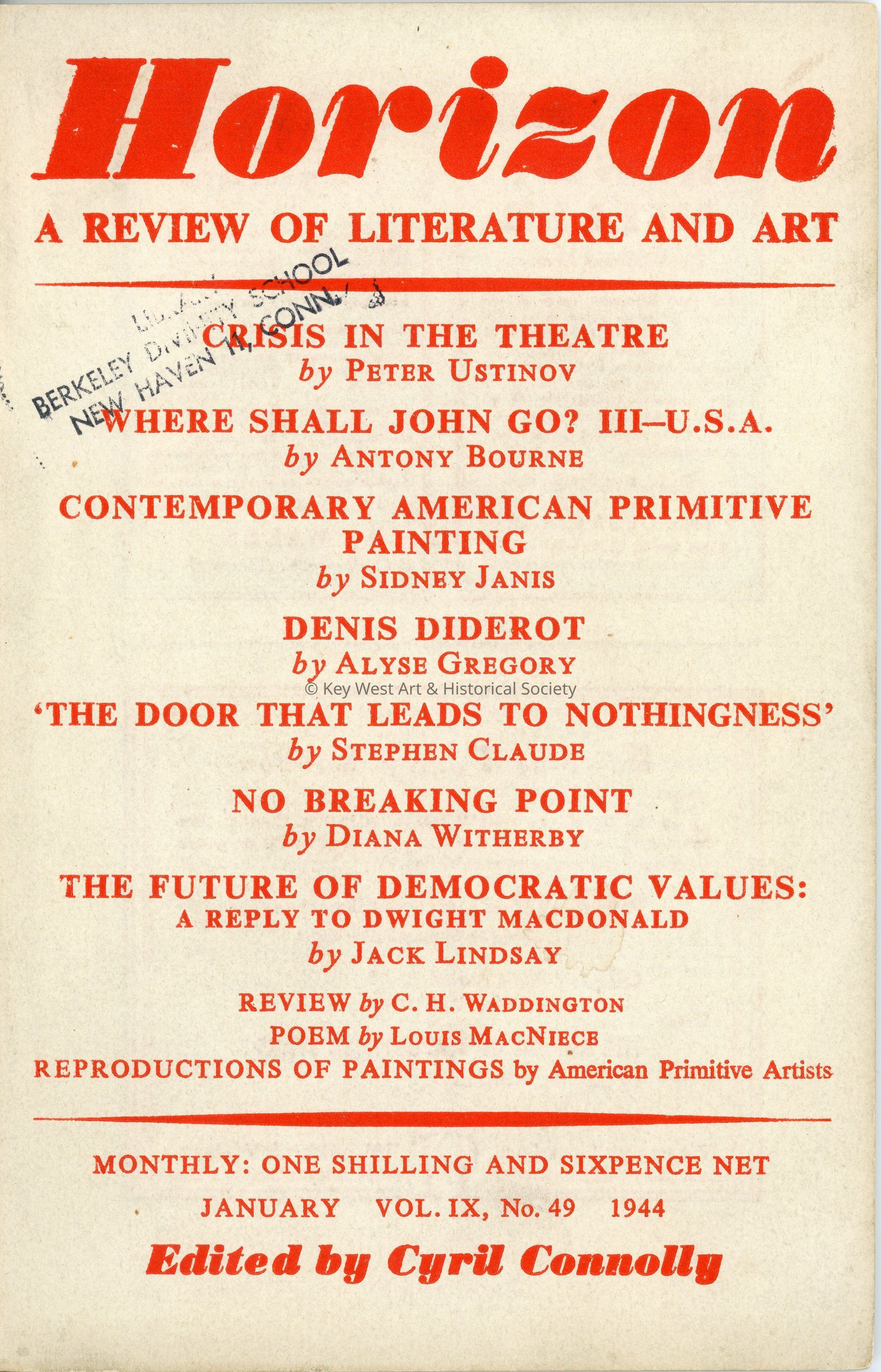 Horizon: A Review of Literature and Art; © Key West Art & Historical Society