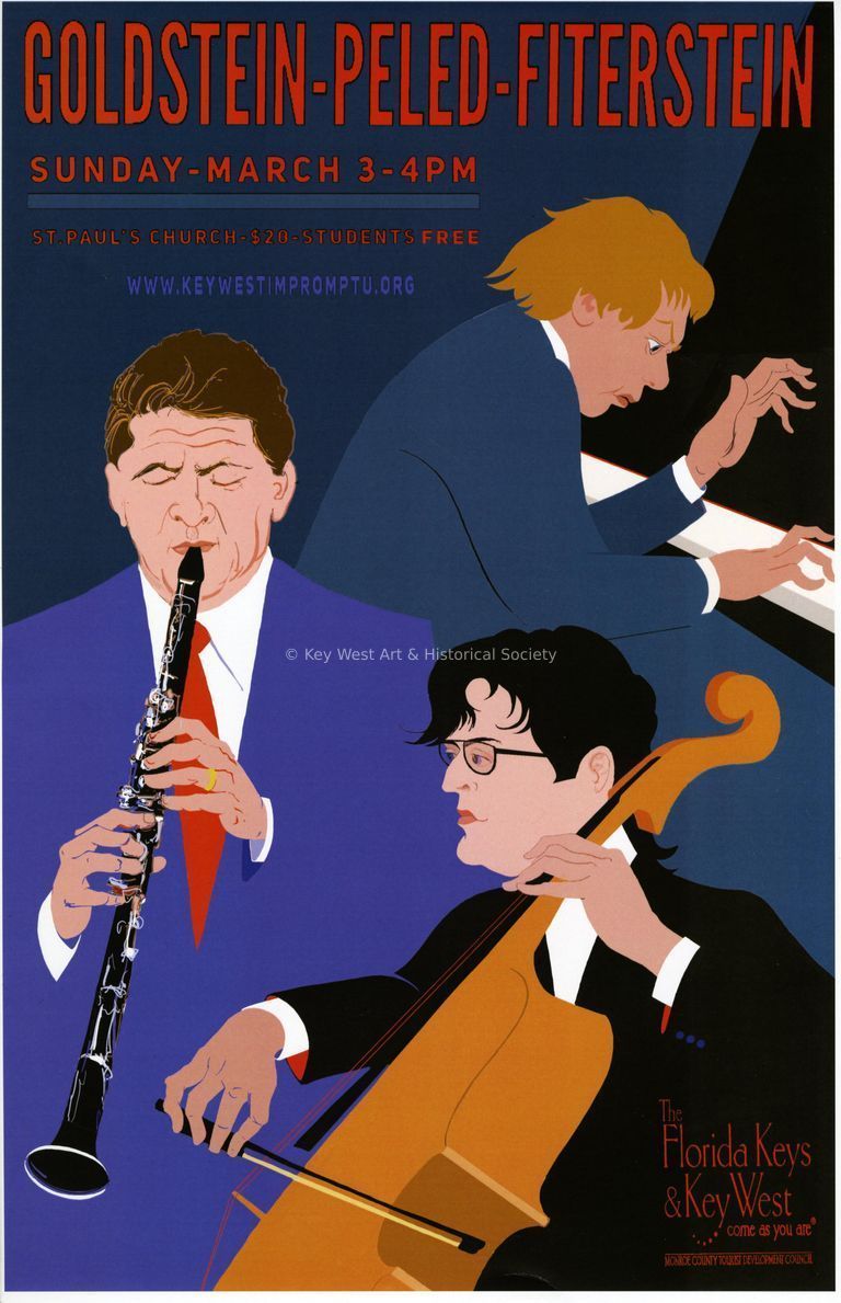 'Goldstein-Peled-Fiterstein' Impromptu Classical Concerts Poster; © Key West Art & Historical Society