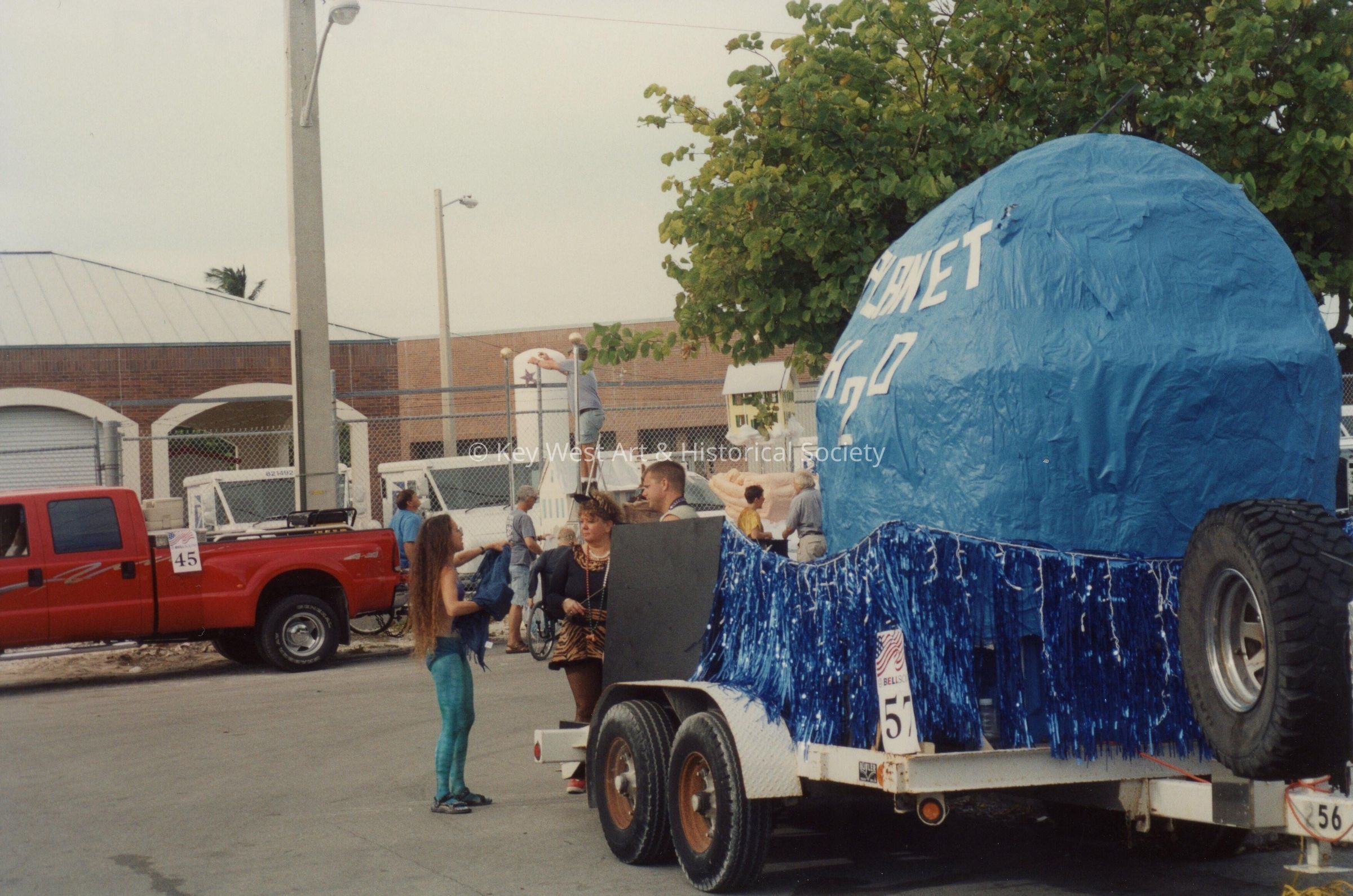A float that will be in the parade.