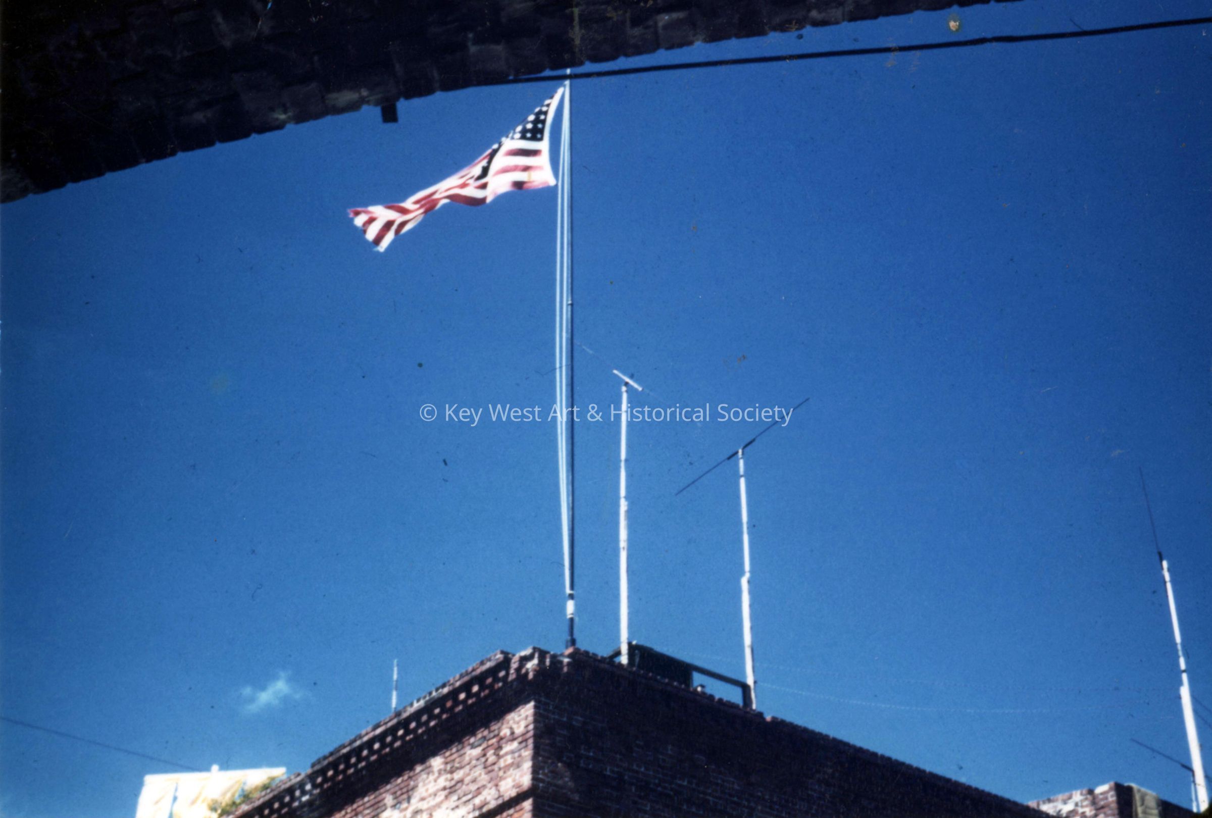 American Flag Atop Fort East Martello Citadel; © Key West Art & Historical Society