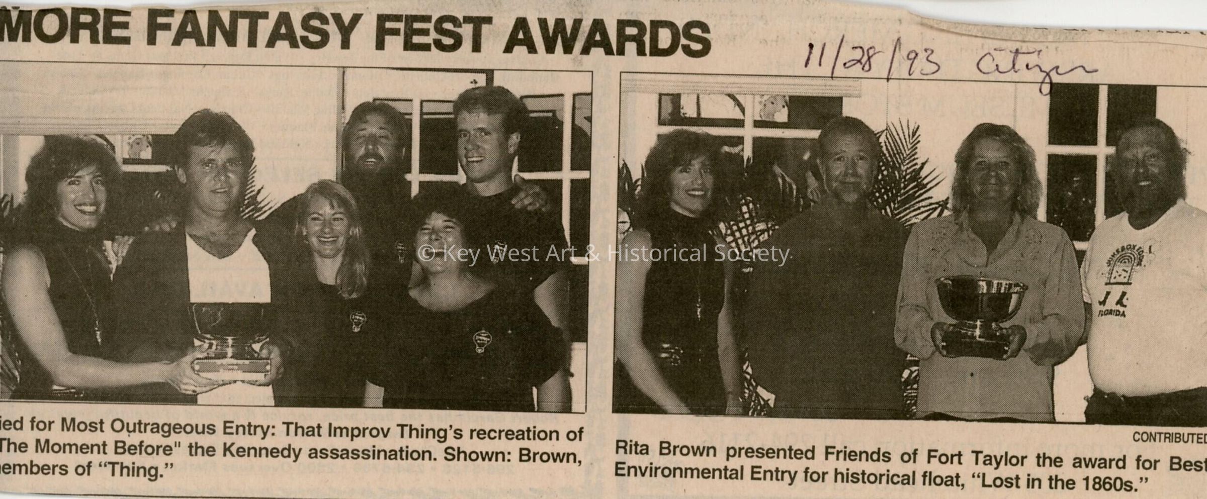 An article and pictures in the Key West Citizen about Fantasy Fest that rea