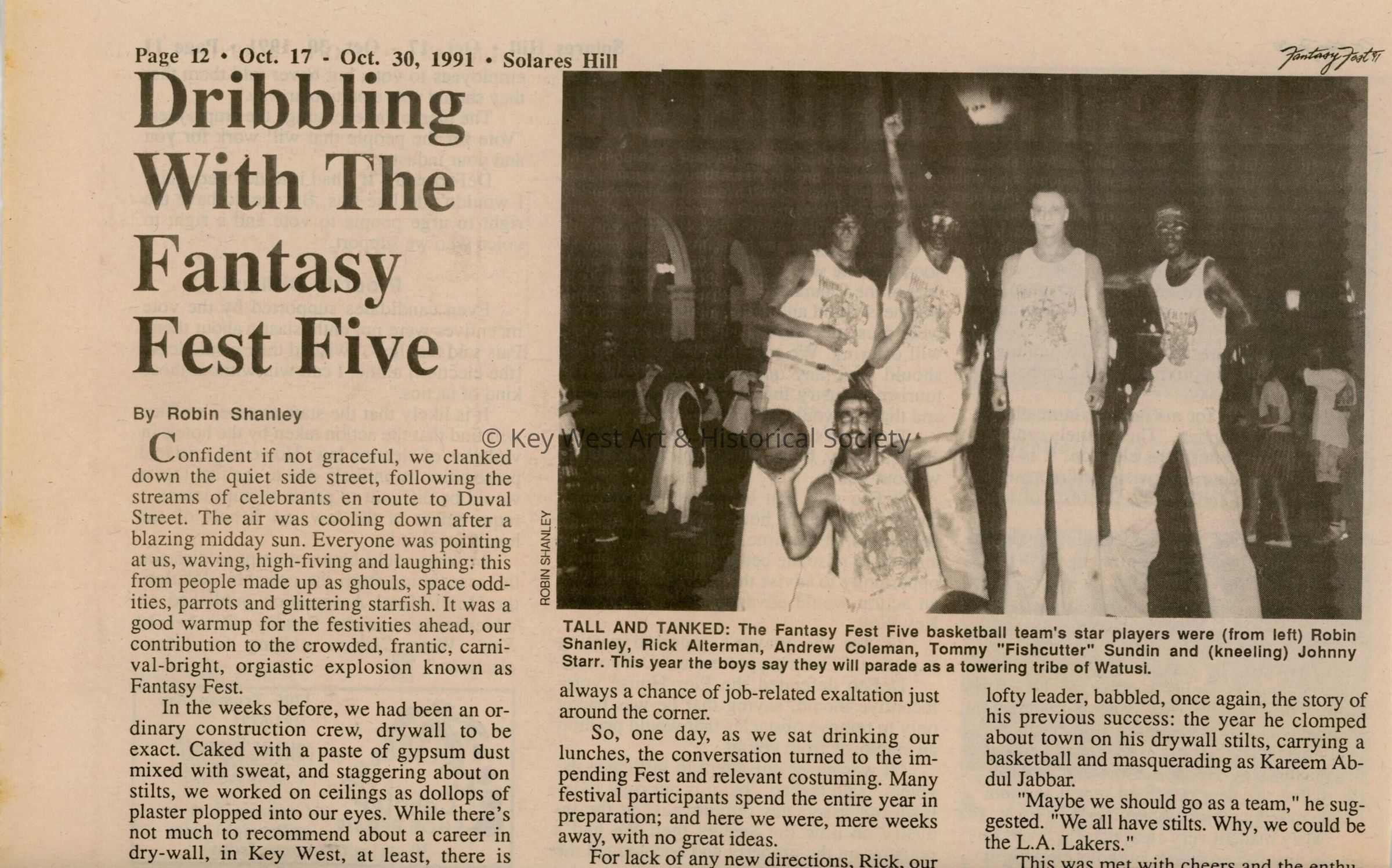 An article in the Solares Hill that reads Dribbling with the Fantasy Fest f