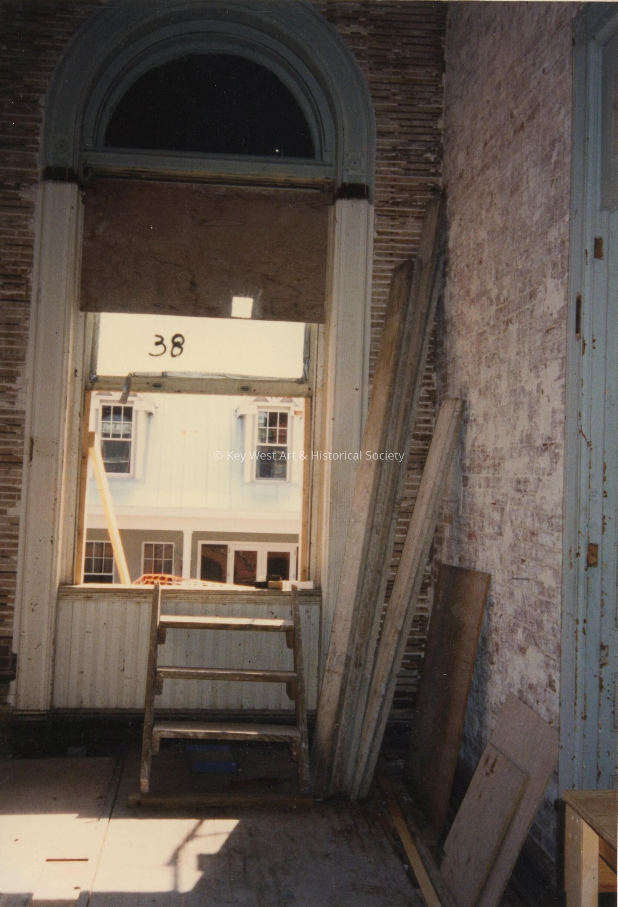 A window labeled number 38.