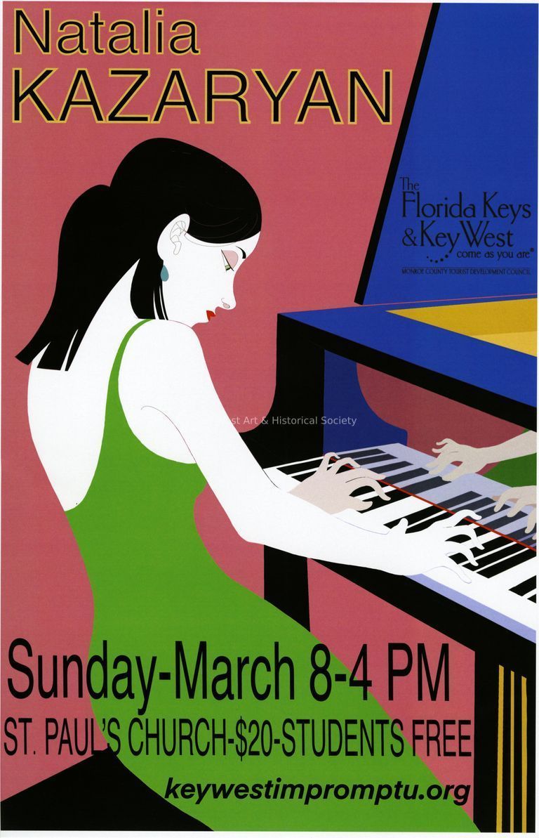 'Natalia Kazaryan' Impromptu Classical Concerts Poster; © Key West Art & Historical Society