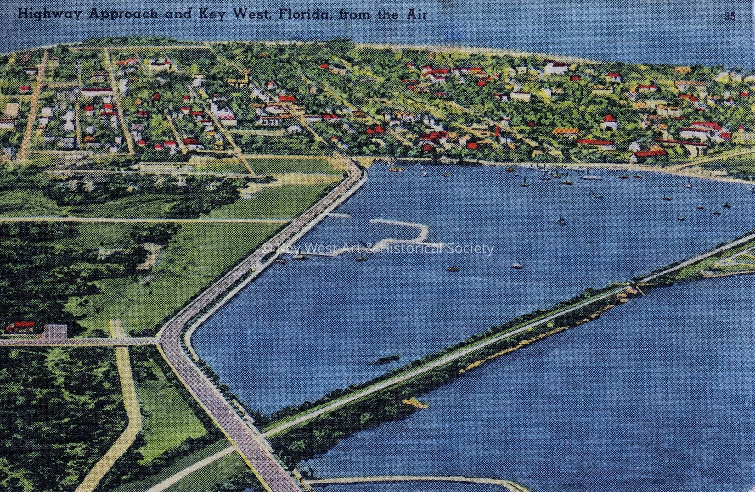 Highway Approach and Key West, Florida, from the Air; © Key West Art & Historical Society