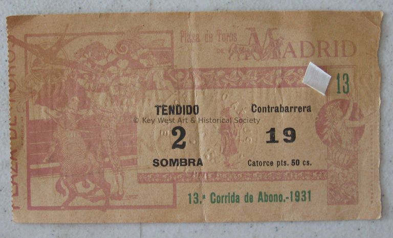 Bullfighting Ticket