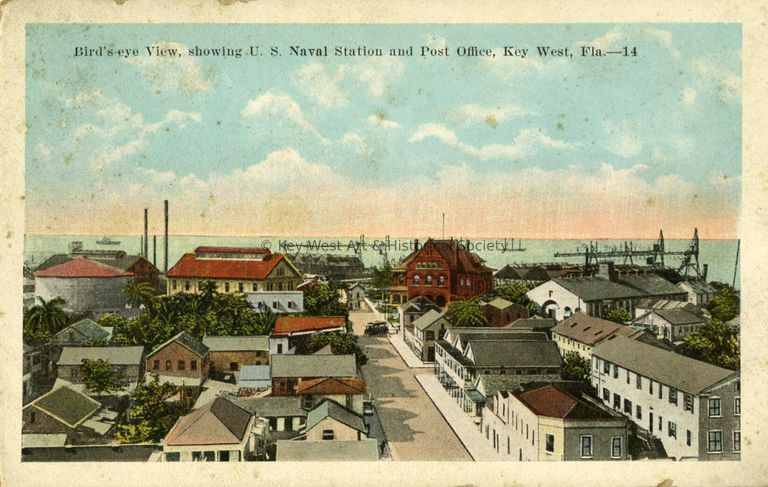 Bird's-eye View, Showing U.S. Naval Station and Post Office, Key West, Fla.