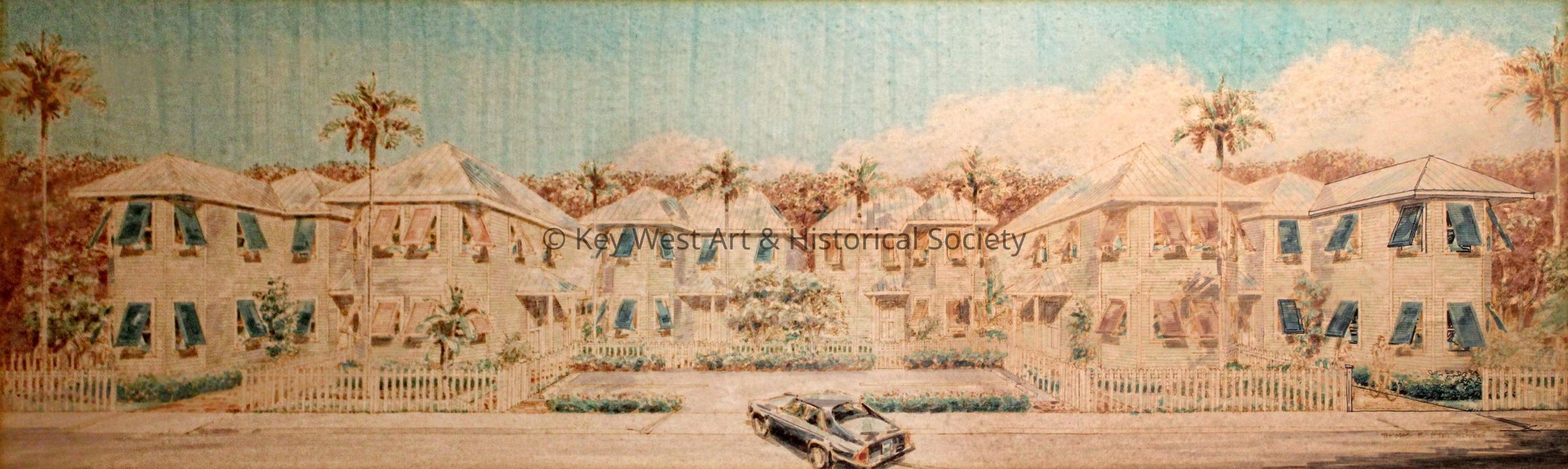 Architect's Rendering of Homes on Amelia Street; © Key West Art & Historical Society