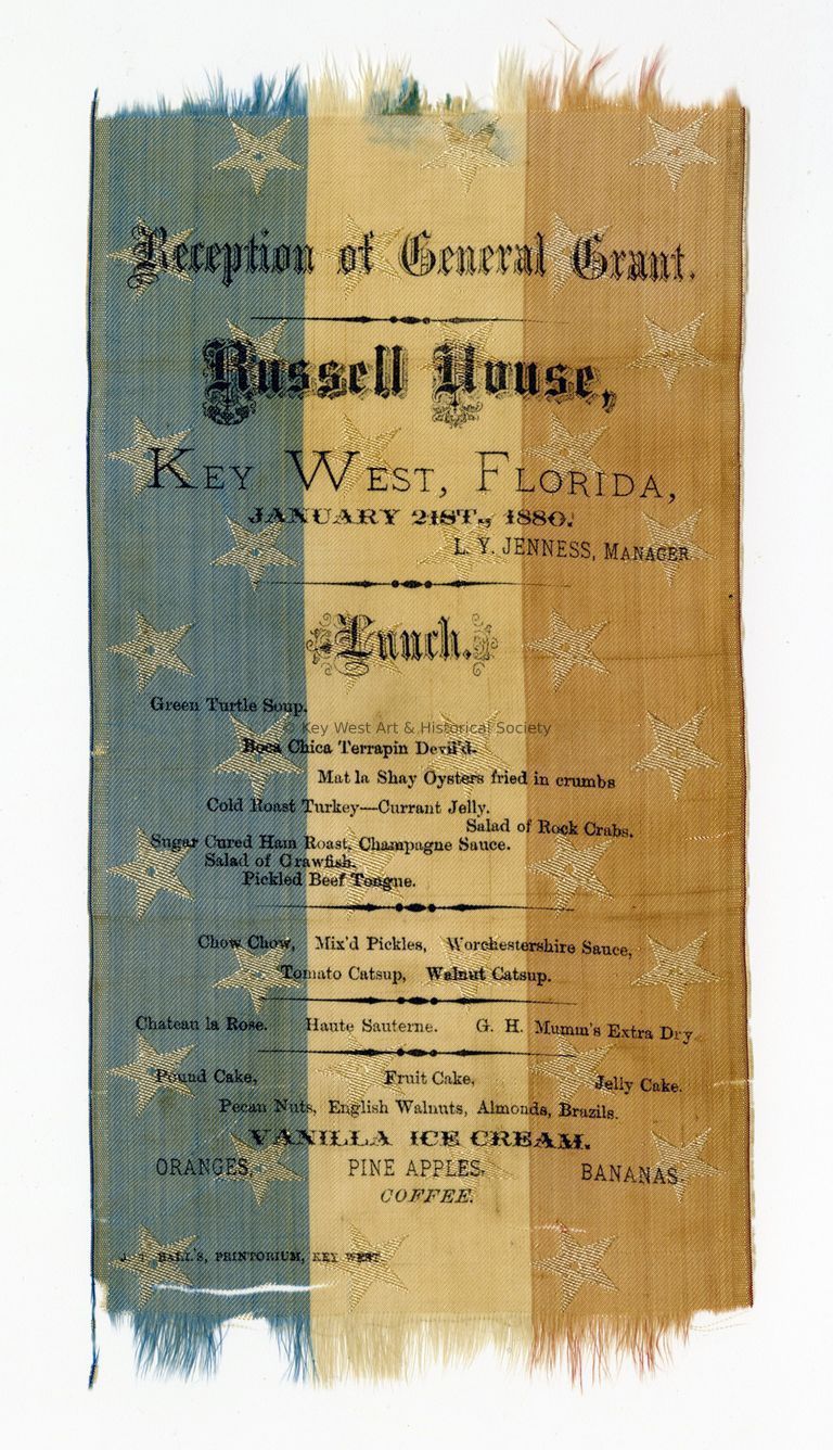 General Ulysses S. Grant Reception Menu; © Key West Art & Historical Society